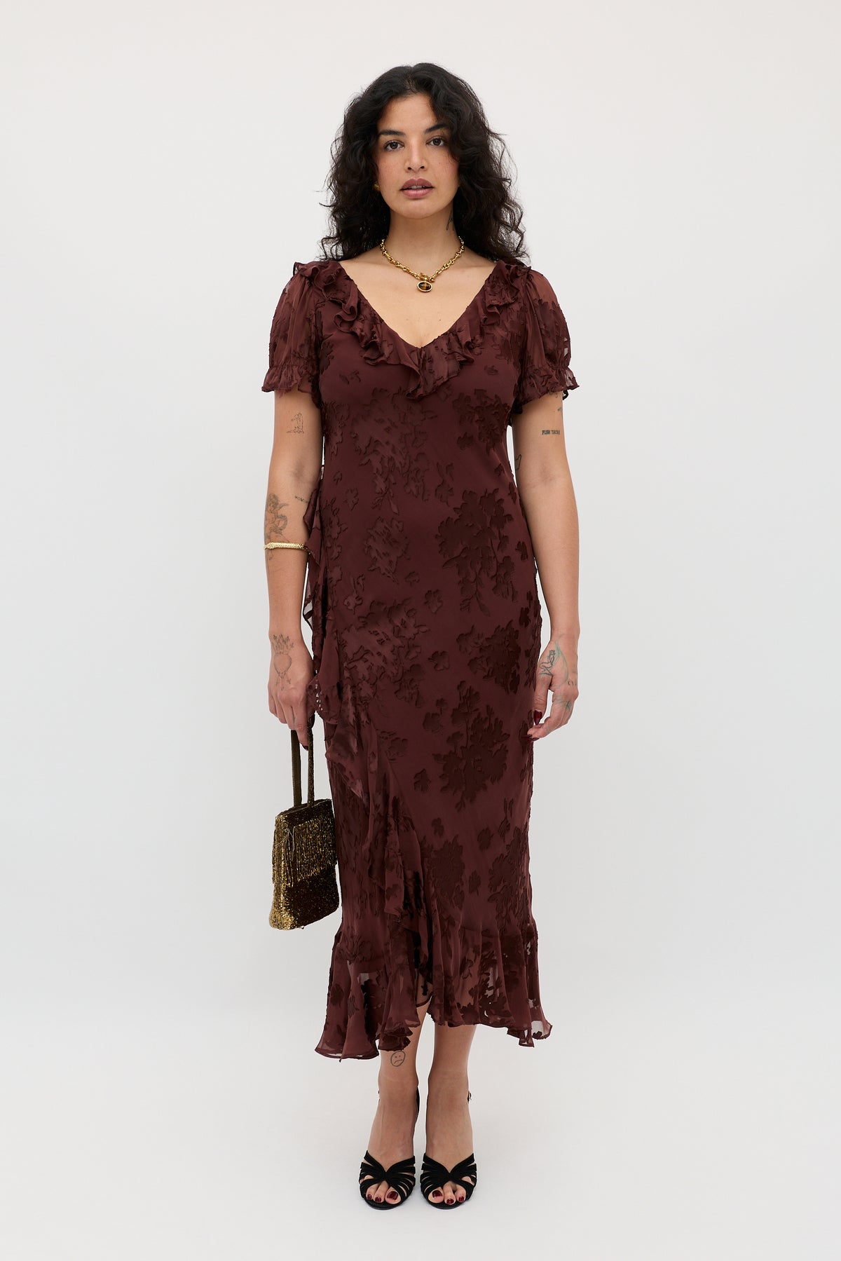 dress lavern midi brown product info and reviews Shop Beige Midi Dress