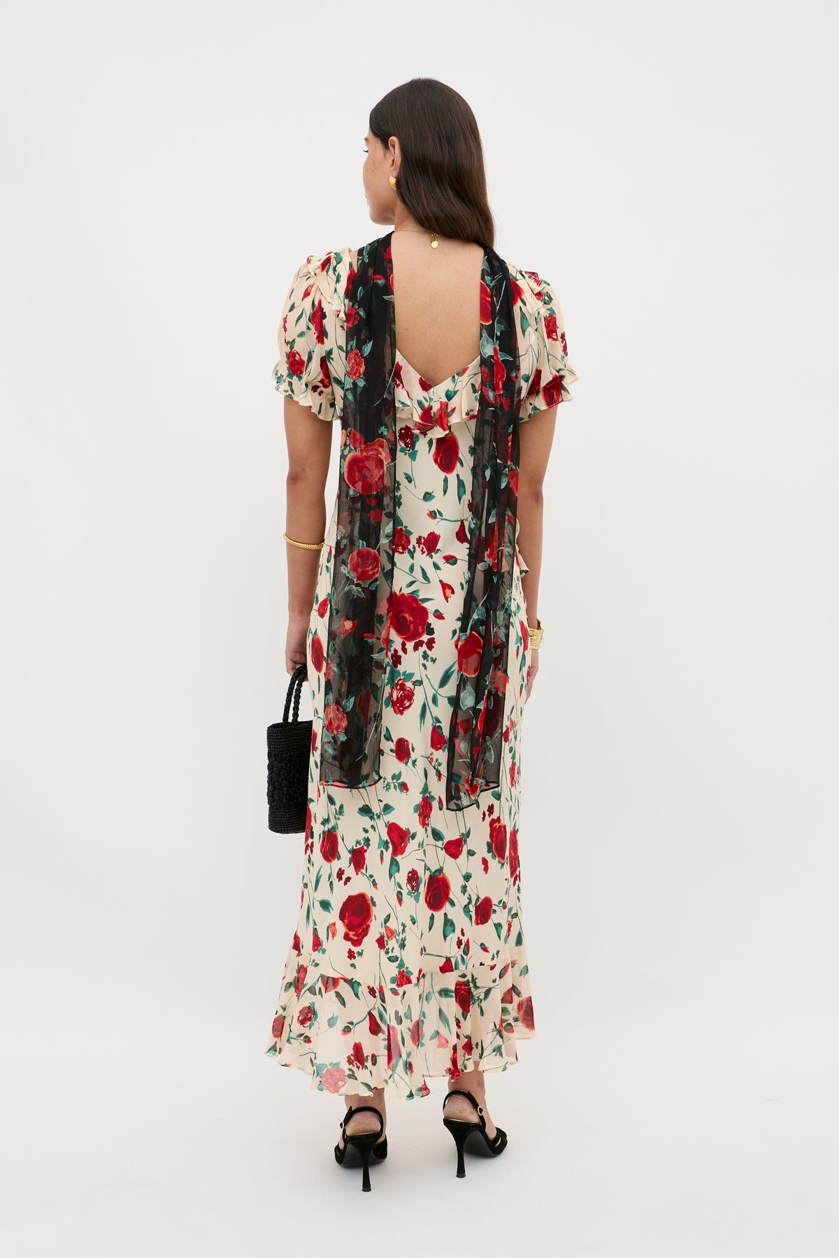 clementina maxi dress US 2 / POWDER BLUE ROSE PRINT