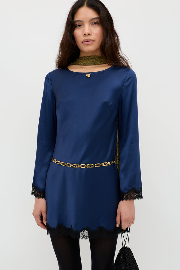 princess polly baby blue dress Ridley Mini Dress in Midnight Navy