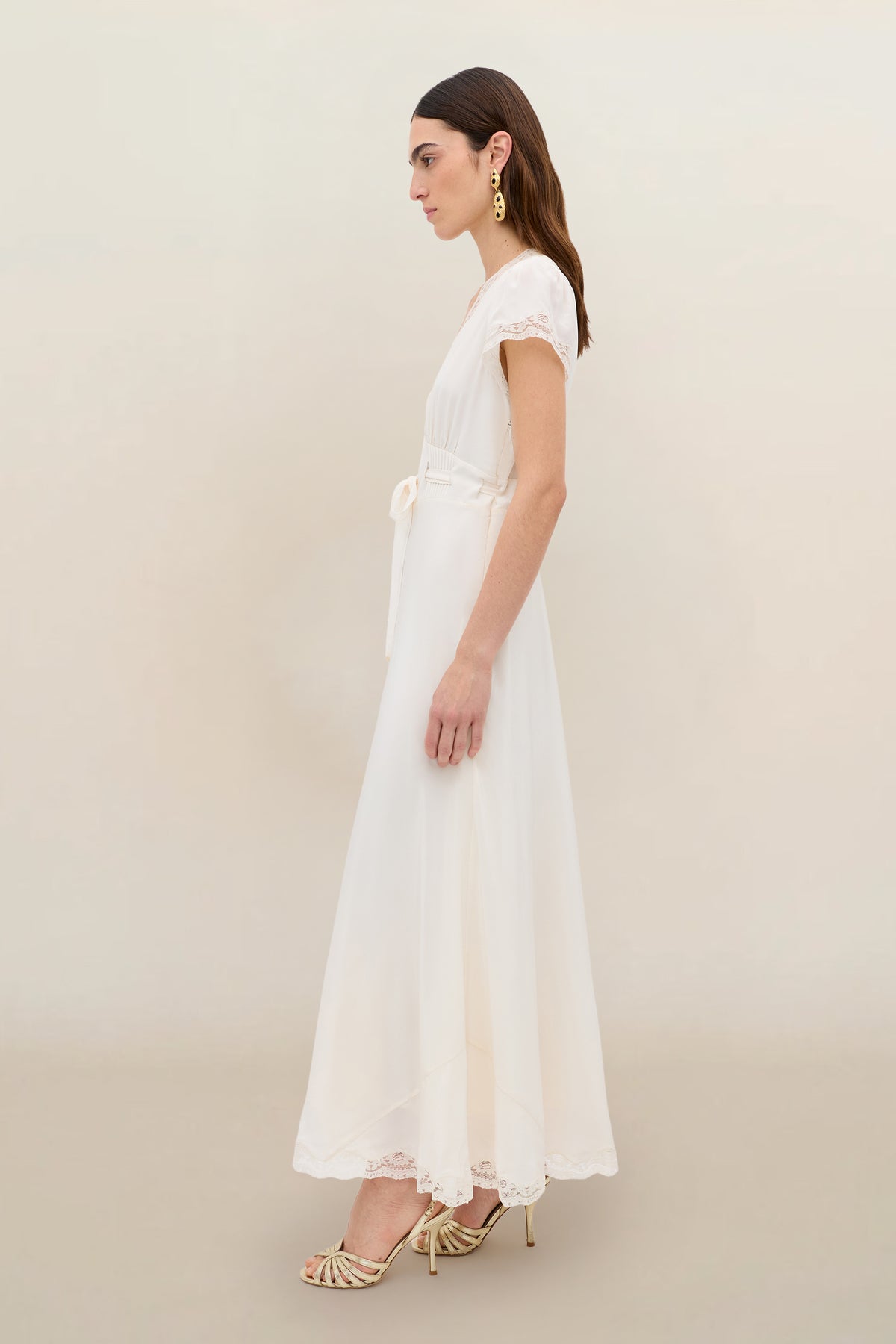 silk midi dress white RIXO Bridal Marlice Silk Midi
