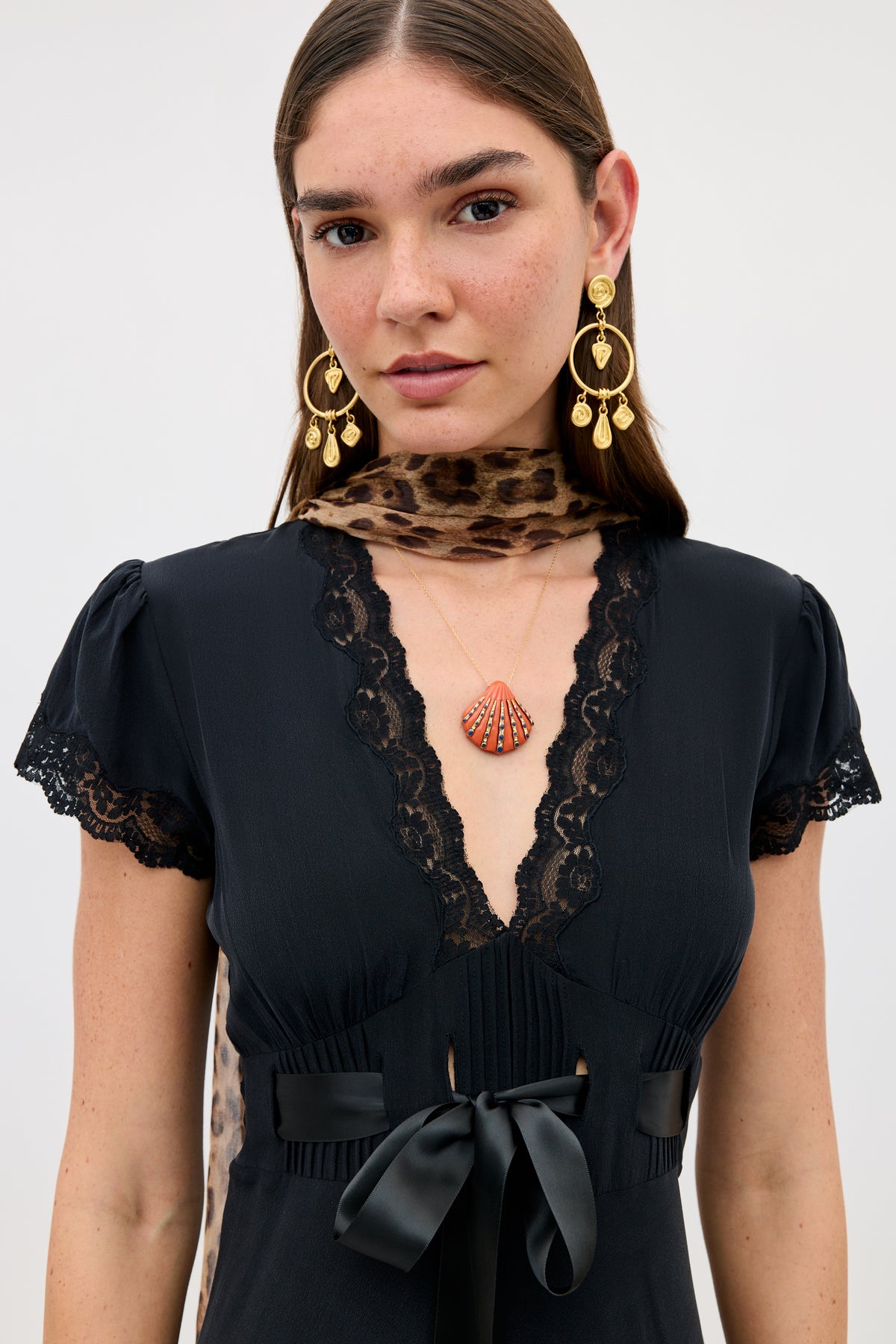 RIXO Bridal Leanira 18-Karat Gold-Plated Necklace - Orange No Value RIXO Bridal Leanira 18-Karat Gold-Plated Necklace - Orange No Value