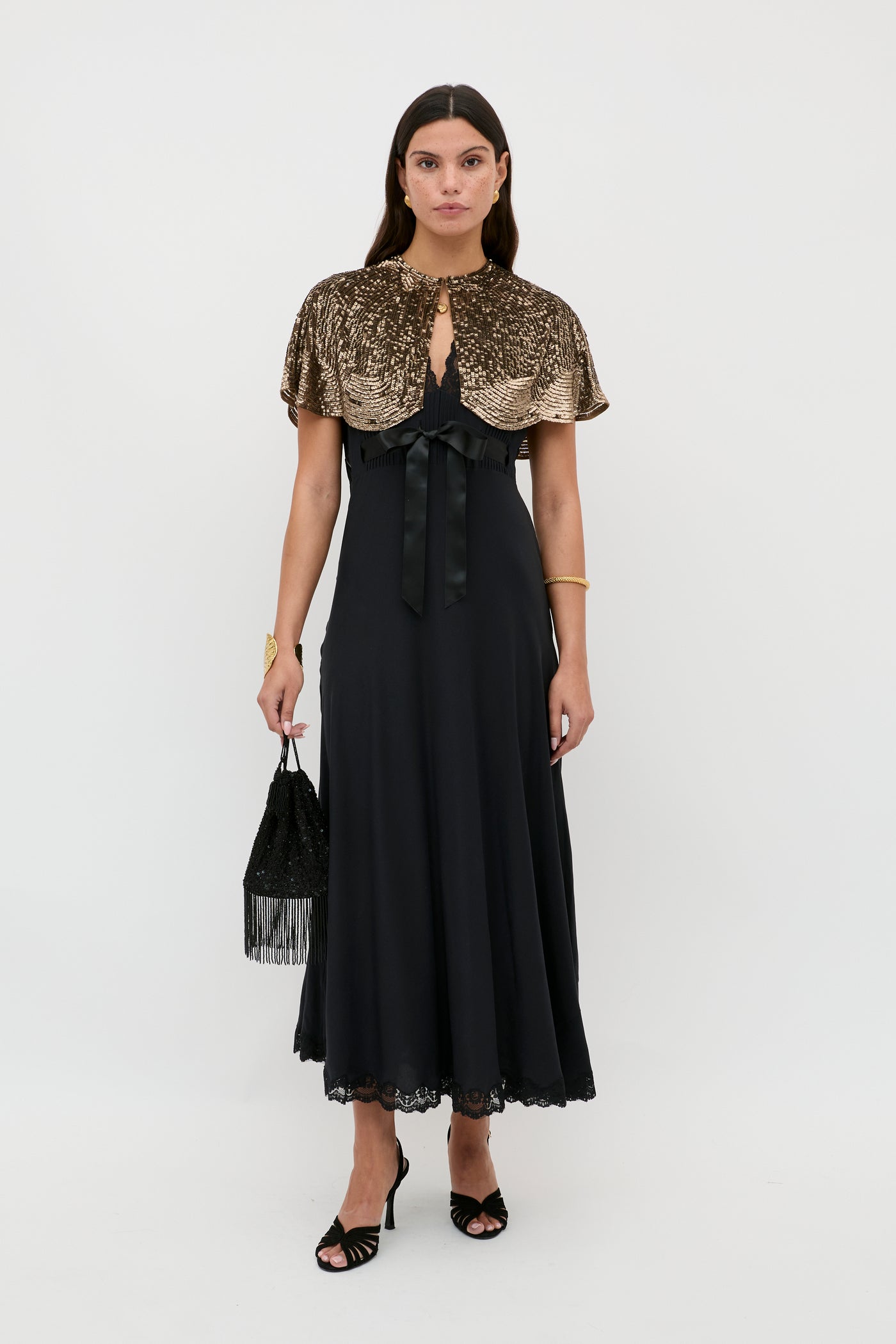 Marlice Silk Midi Dress in Black | RIXO USA Marlice Silk Midi Dress in Black | RIXO USA