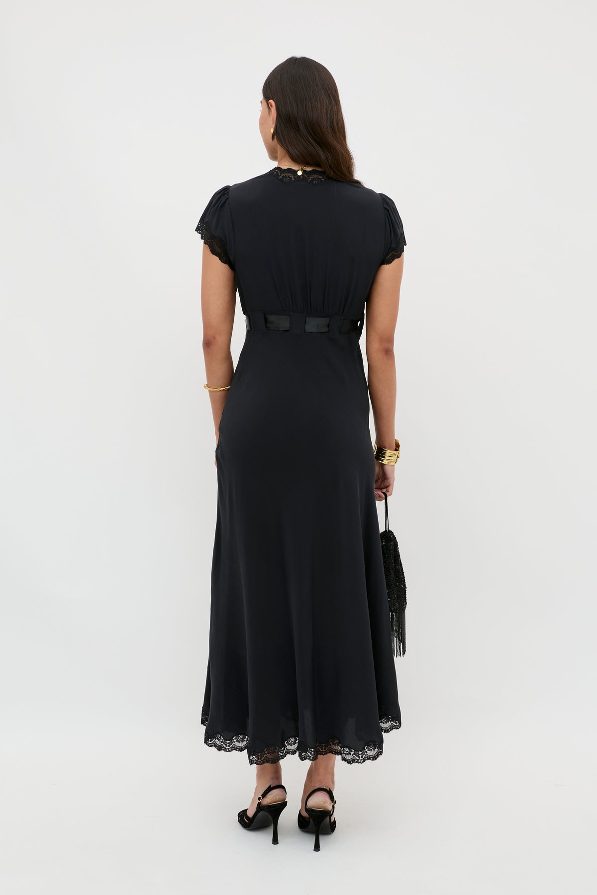 Marlice Silk Midi Dress in Black | RIXO USA Marlice Silk Midi Dress in Black | RIXO USA