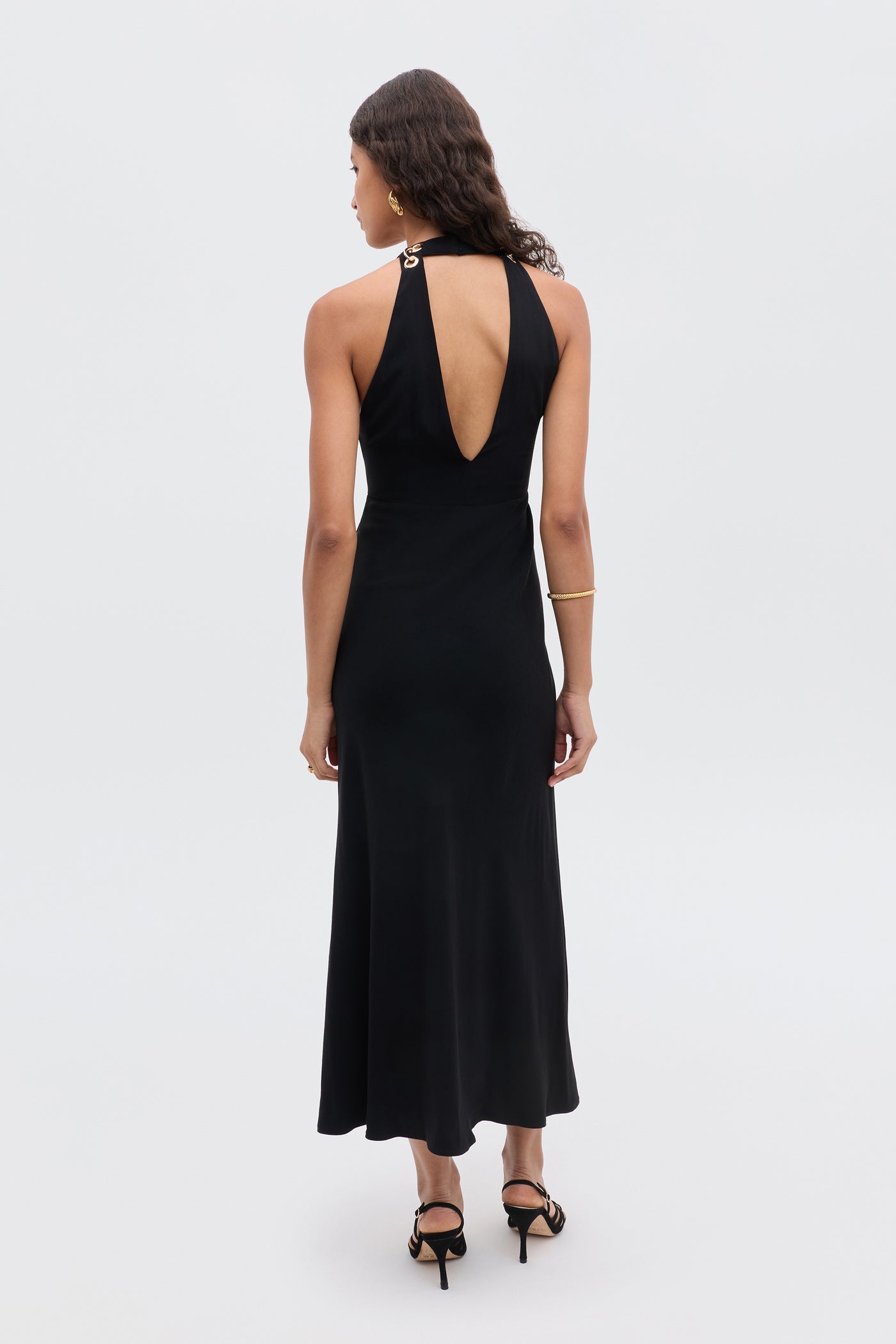 eleanor midi dress Women's Eleanor V-Neck Midi Dress Dark Brown XS/S/M/L/XL/XXL/Customize MEAN BLVD Dark Brown / M