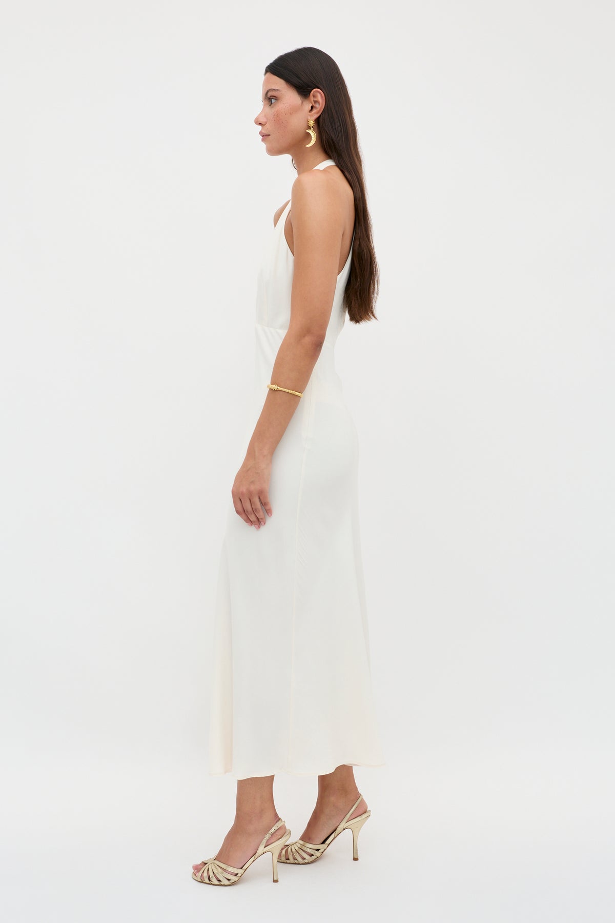 Eleanora Midi Dress in Ivory Pearl | RIXO Eleanora Midi Dress in Ivory Pearl | RIXO
