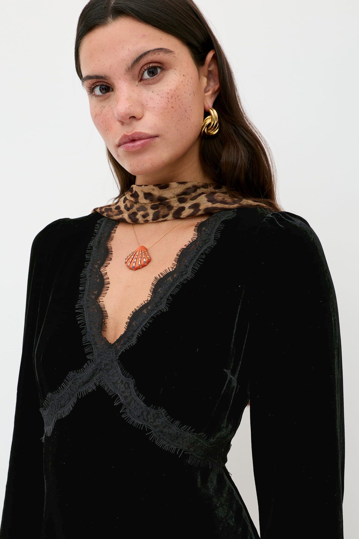 Macie Silk-Velvet Mini Dress in Black