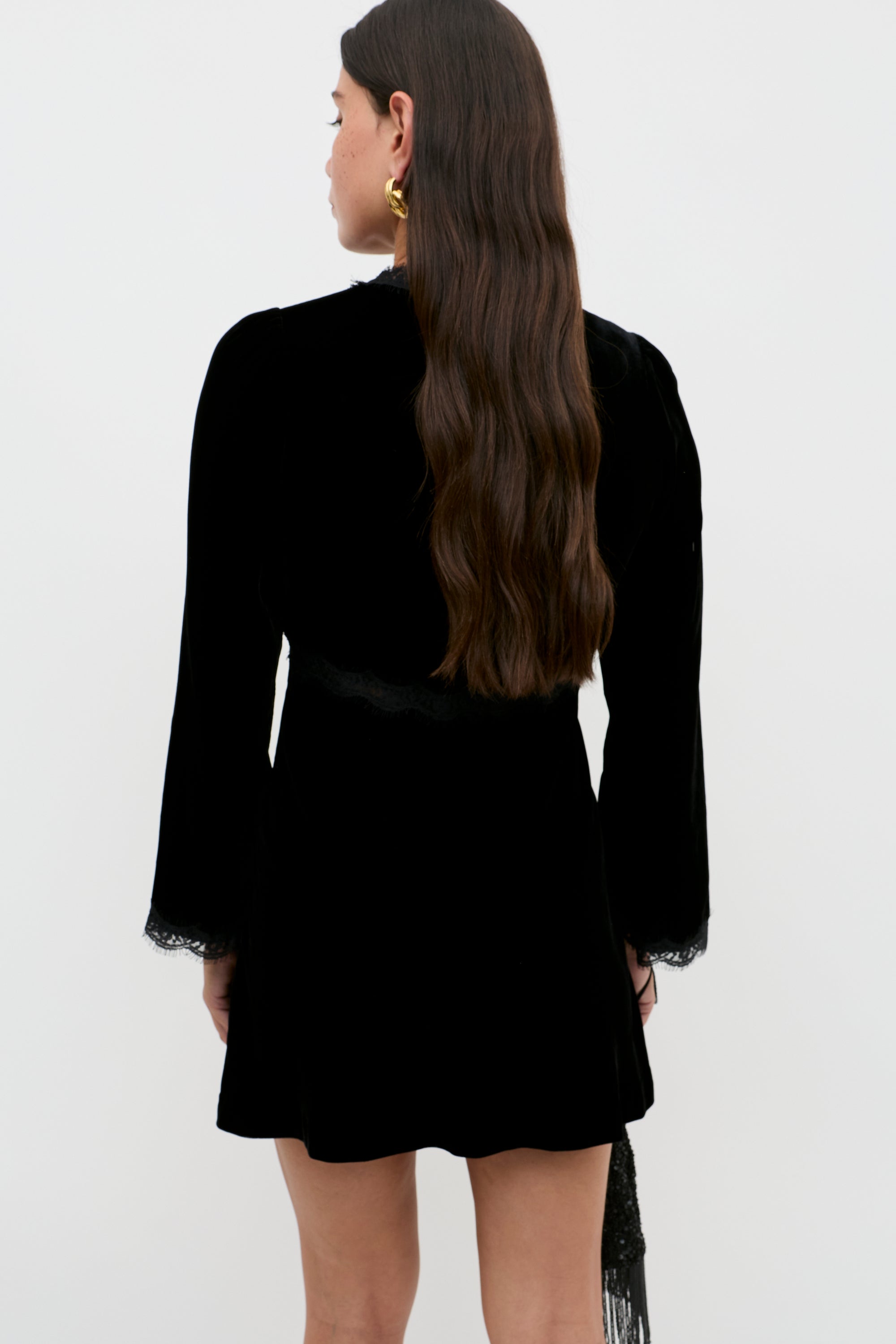 Macie Velvet Mini Dress in Black | RIXO USA ⋆