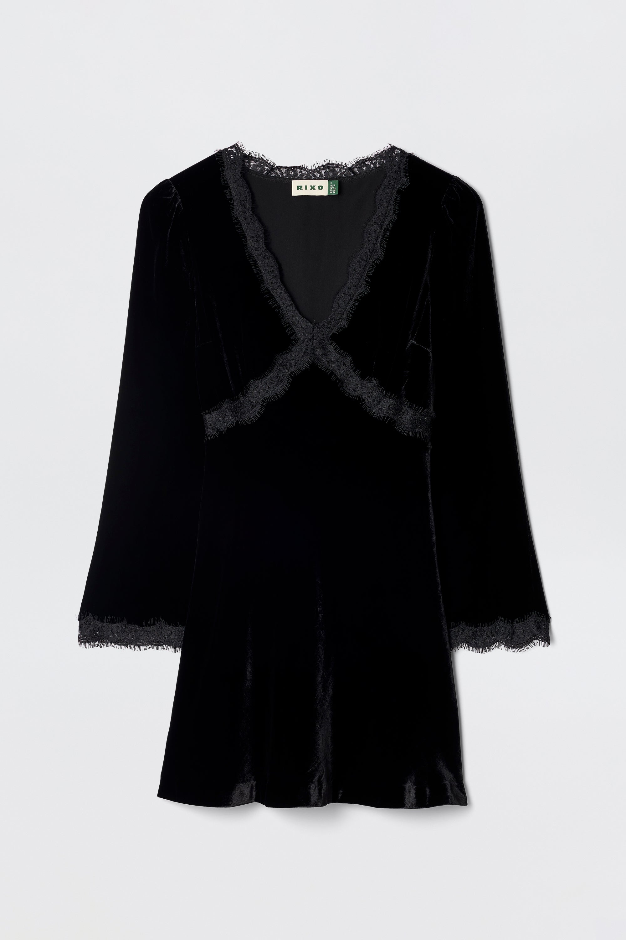 Macie Velvet Mini Dress in Black