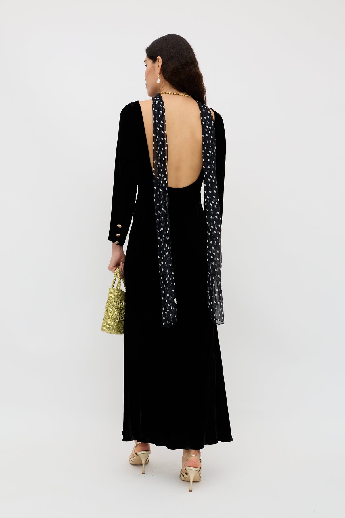 Devina Silk-Velvet Gown in Black | RIXO Europe Devina Silk-Velvet Gown in Black | RIXO Europe