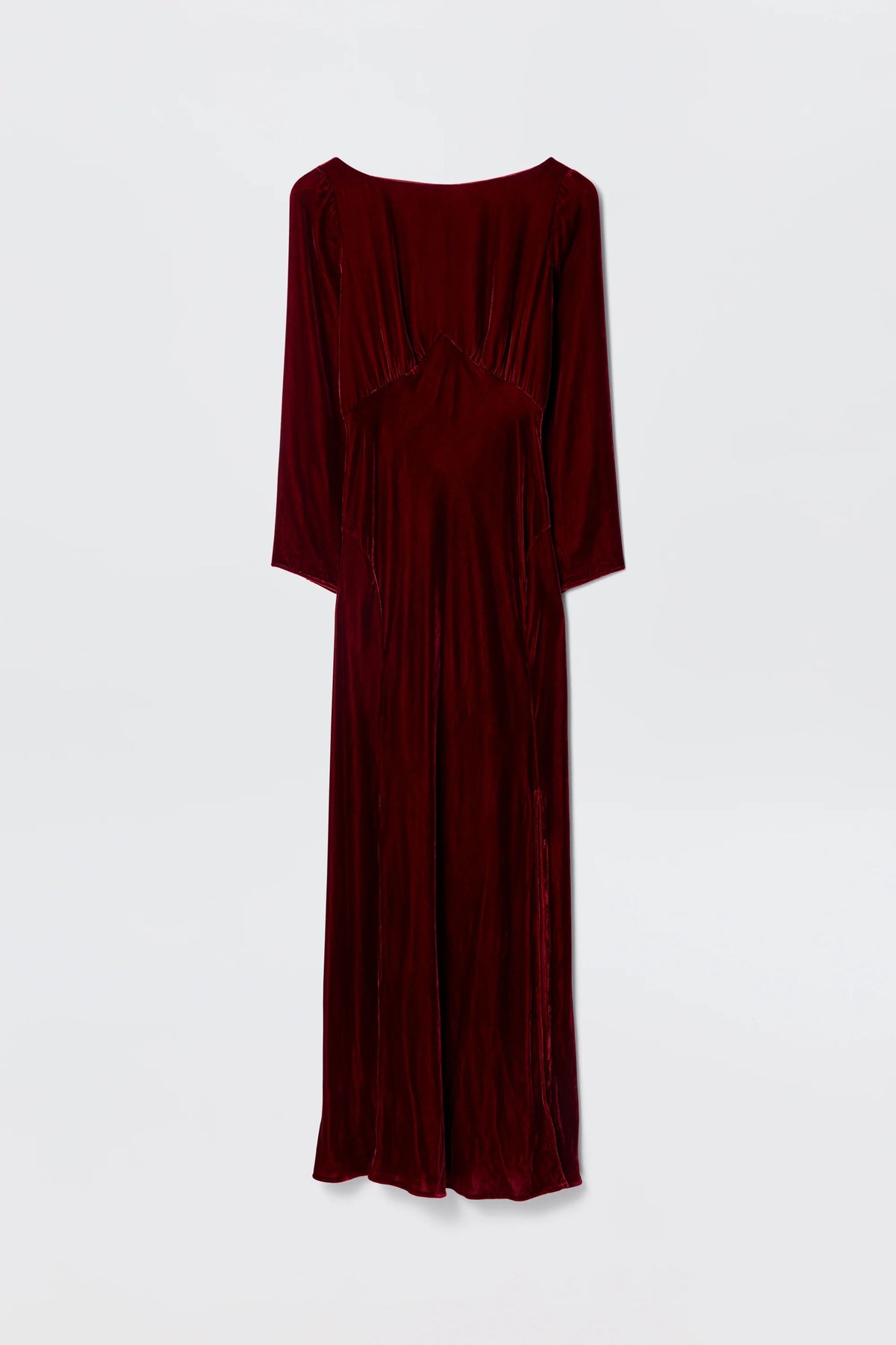 Devina Silk-Velvet Gown in Burgundy | RIXO USA Devina Silk-Velvet Gown in Burgundy | RIXO USA