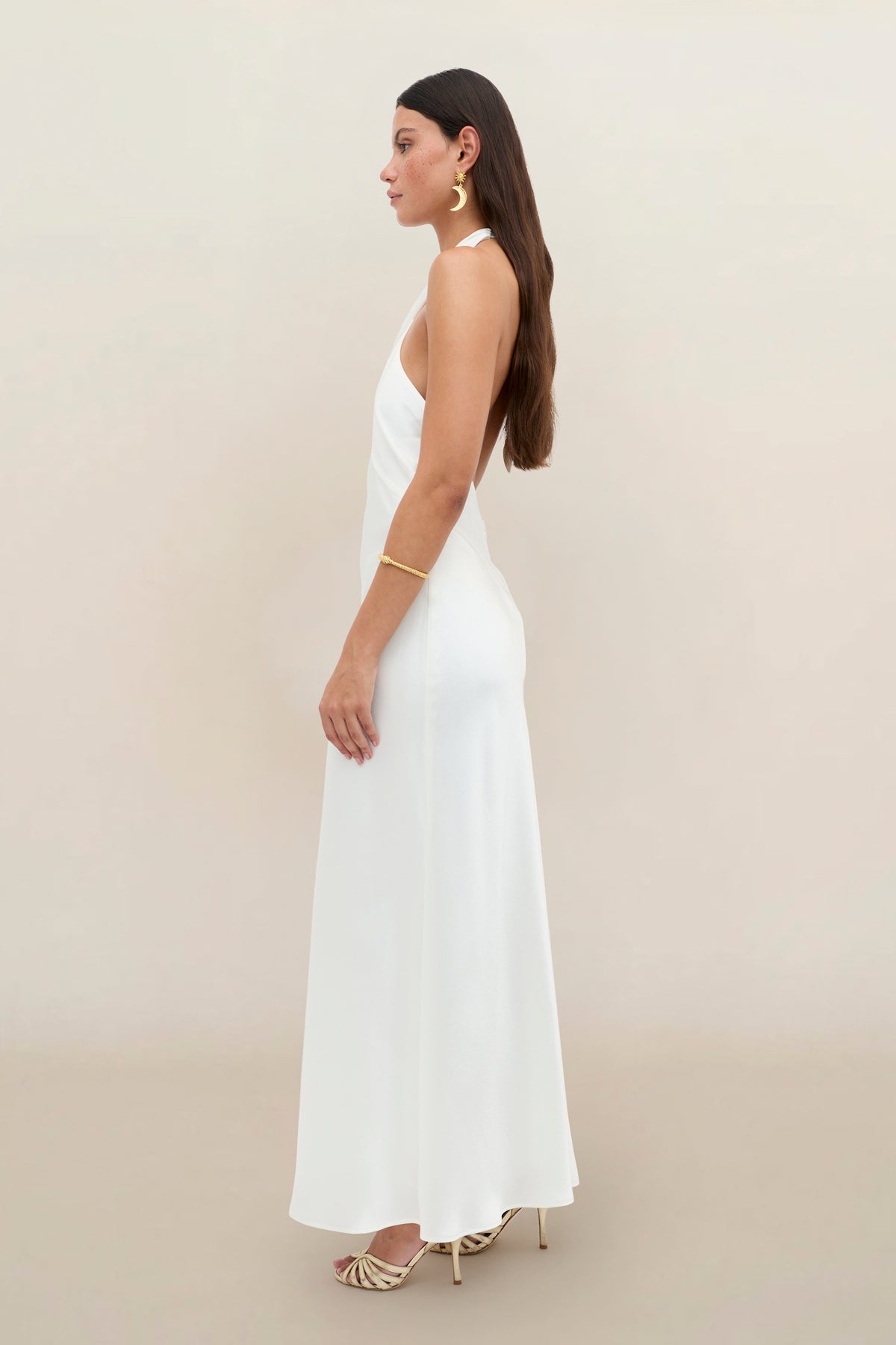Dune Satin Gown in Ivory | RIXO USA Dune Satin Gown in Ivory | RIXO USA
