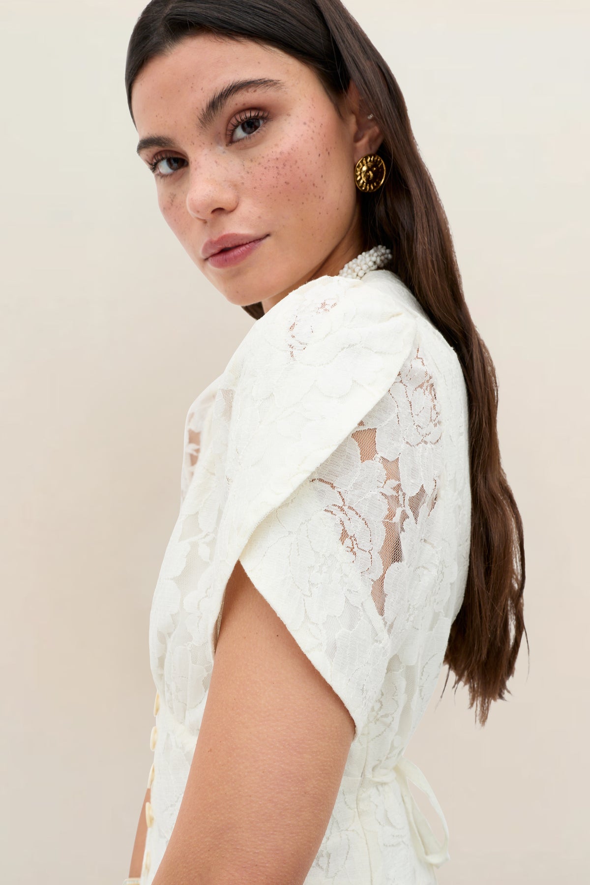 Novara Lace Midi Dress in Ivory | RIXO USA