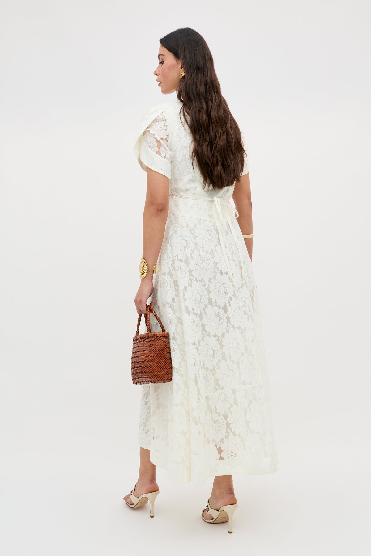Novara Lace Midi Dress in Ivory | RIXO USA Novara Lace Midi Dress in Ivory | RIXO USA