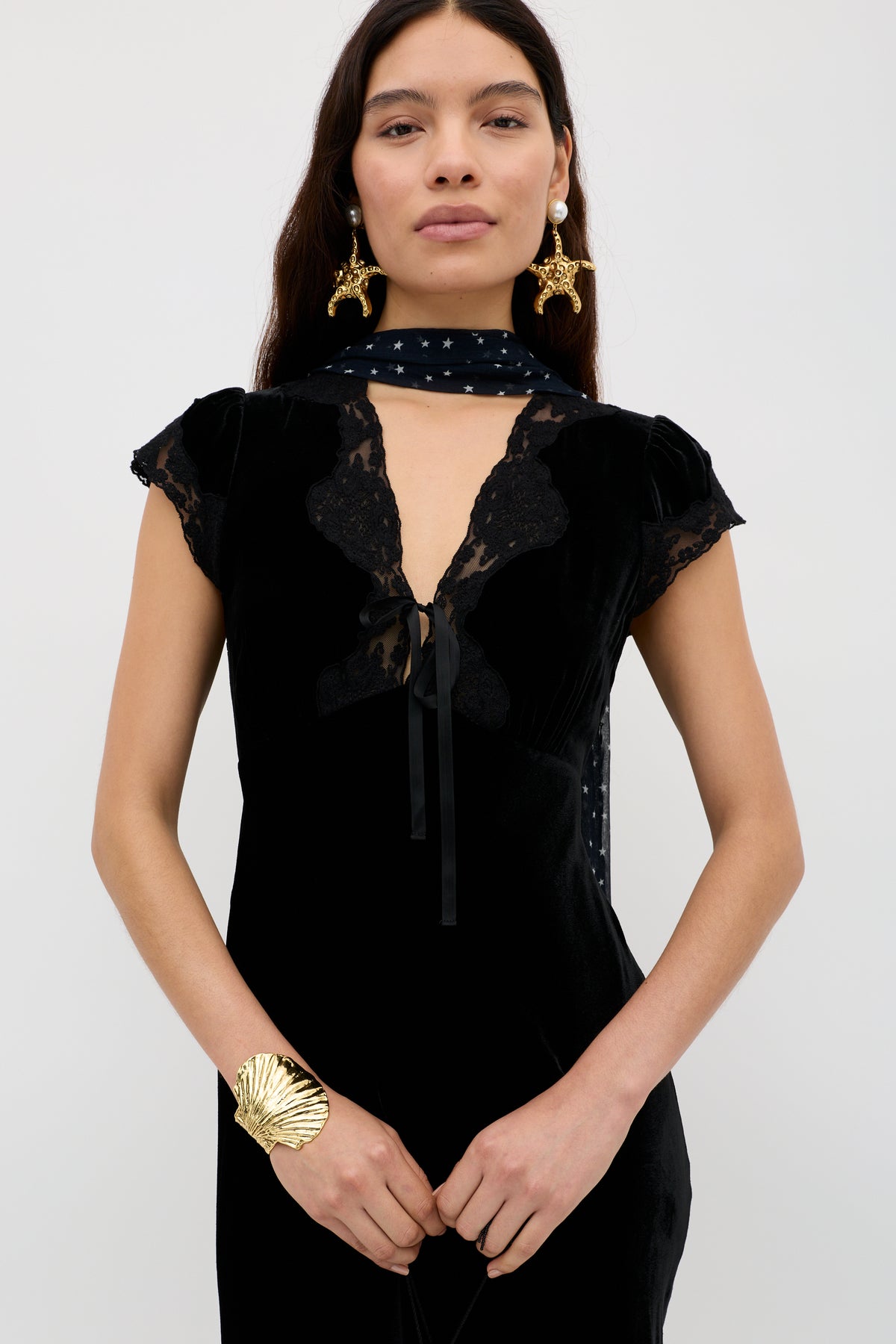 Amari Silk-Velvet Midi Dress in Black | RIXO USA Amari Silk-Velvet Midi Dress in Black | RIXO USA