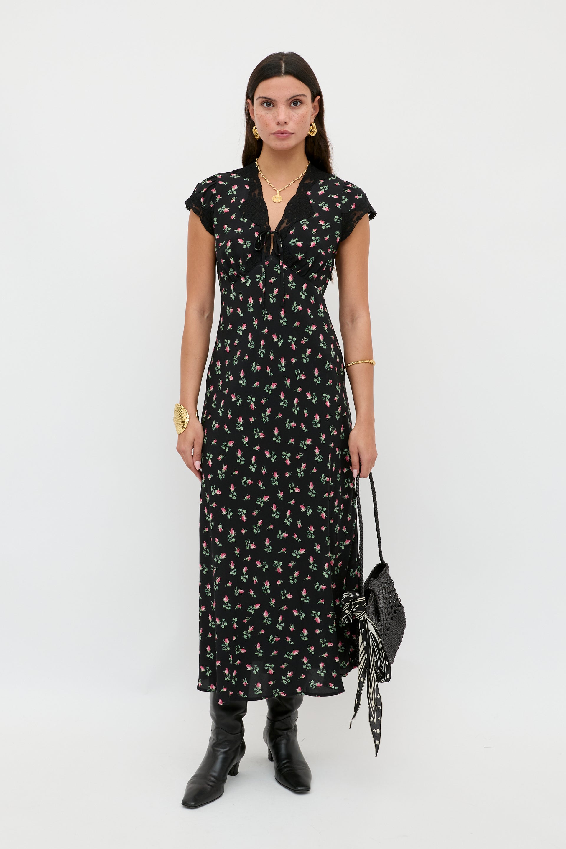 lpa sienna midi dress Amari Midi Dress in Sienna Bud Black