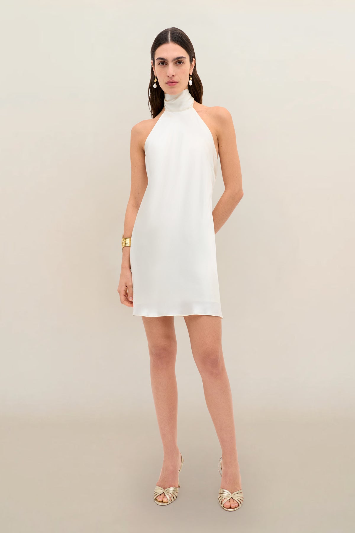 cream cocktail dress Cream Flower Strap Whitney Mini Dress main image 0