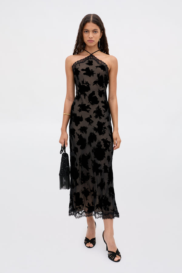 RIXO Harlan Silk-Velvet Devoré Countryside Mono