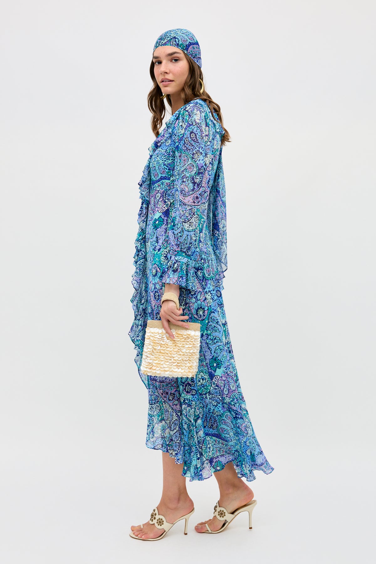 silk paisley maxi dress NWTs Anthropologie x Kachel 100% Silk Bernadette Paisley Maxi Dress Boho Small