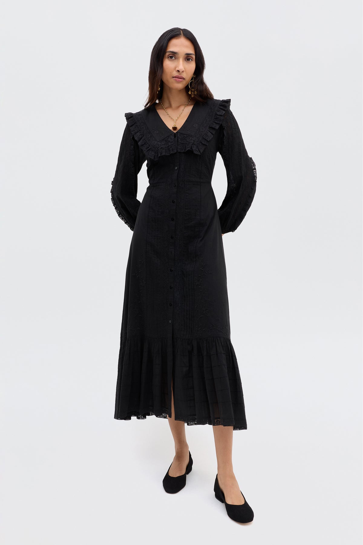 Hilary Cotton Dress in Black | RIXO USA Hilary Cotton Dress in Black | RIXO USA