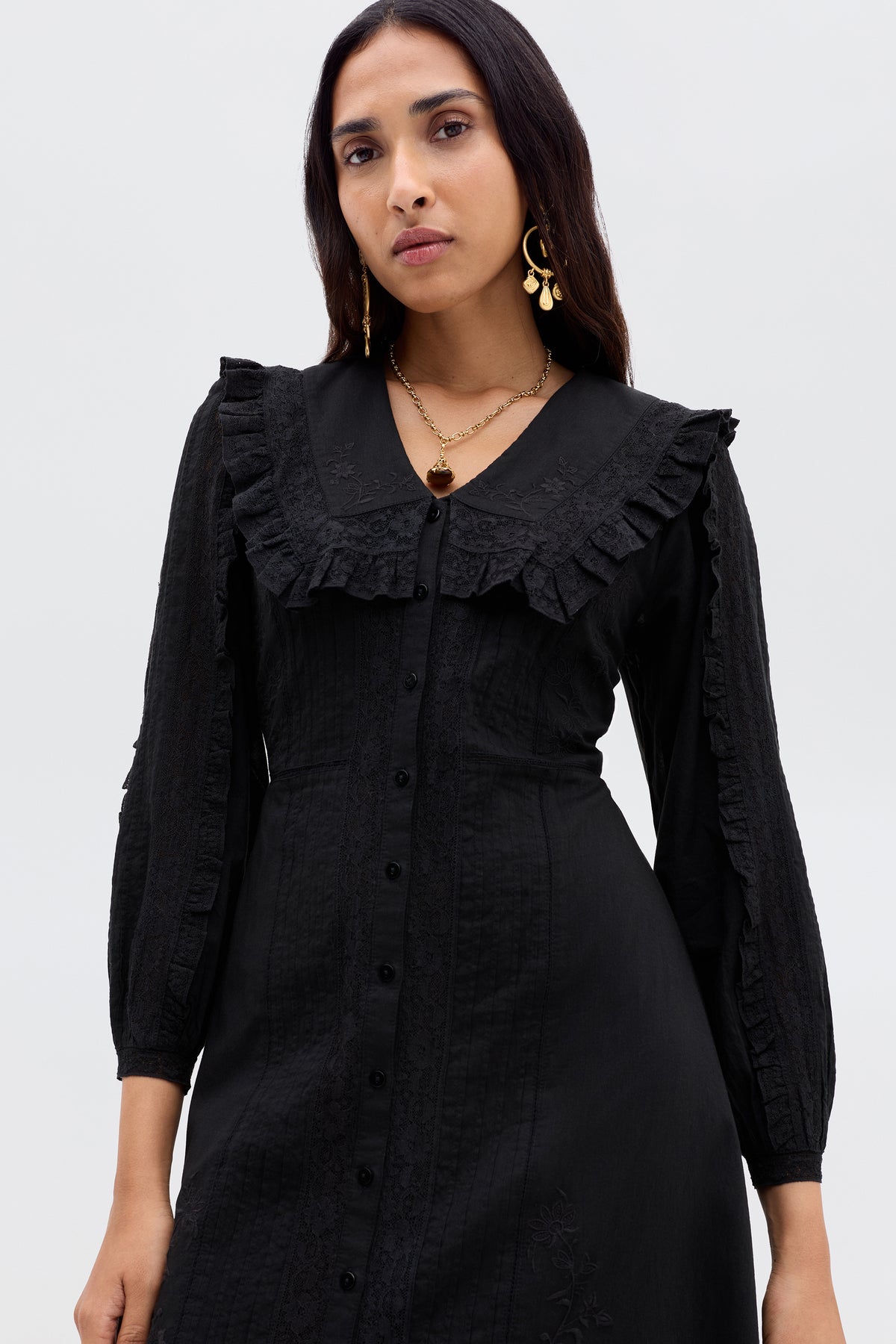 Hilary Cotton Dress in Black | RIXO USA Hilary Cotton Dress in Black | RIXO USA