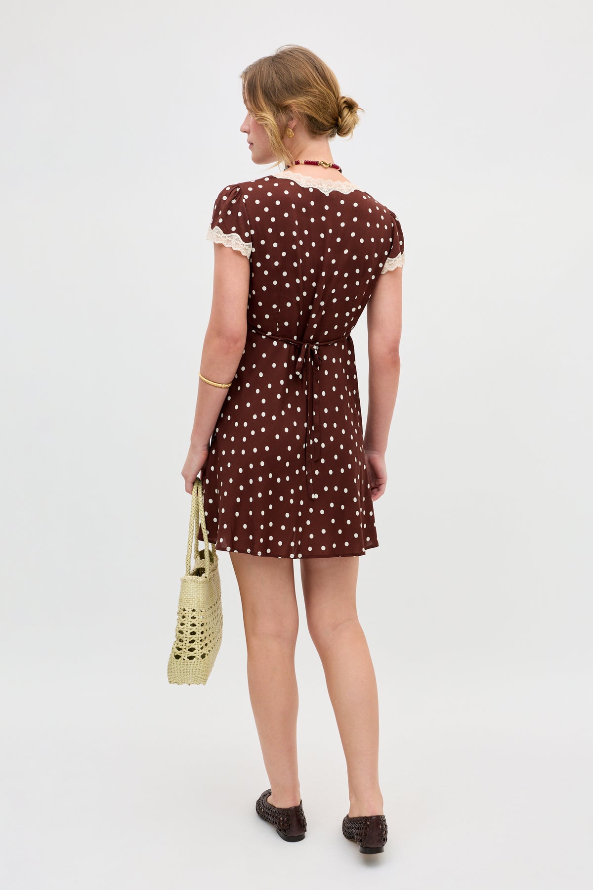 rixo brown polka dot dress Kendall polka dot cotton midi dress in brown - Rixo