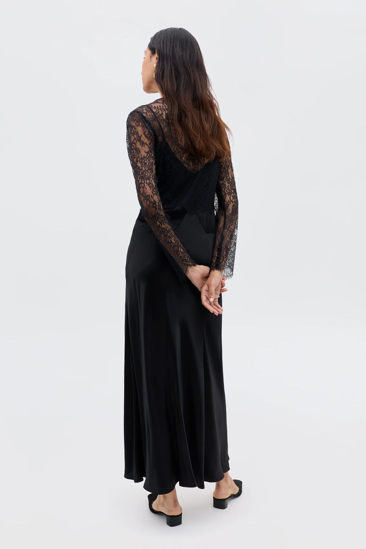 Laoise Satin Dress in Black | RIXO USA Laoise Satin Dress in Black | RIXO USA