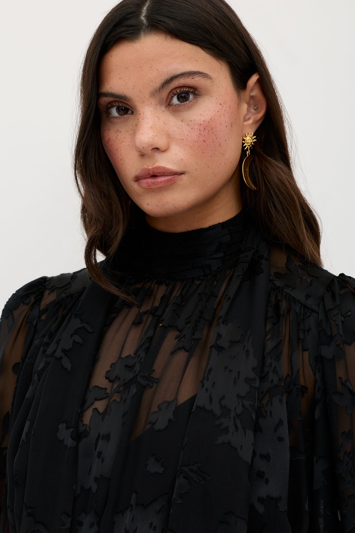 Anaya Silk-Satin Devor Mini Dress in Bouquet Devor Black | RIXO USA Anaya Silk-Satin Devor Mini Dress in Bouquet Devor Black | RIXO USA