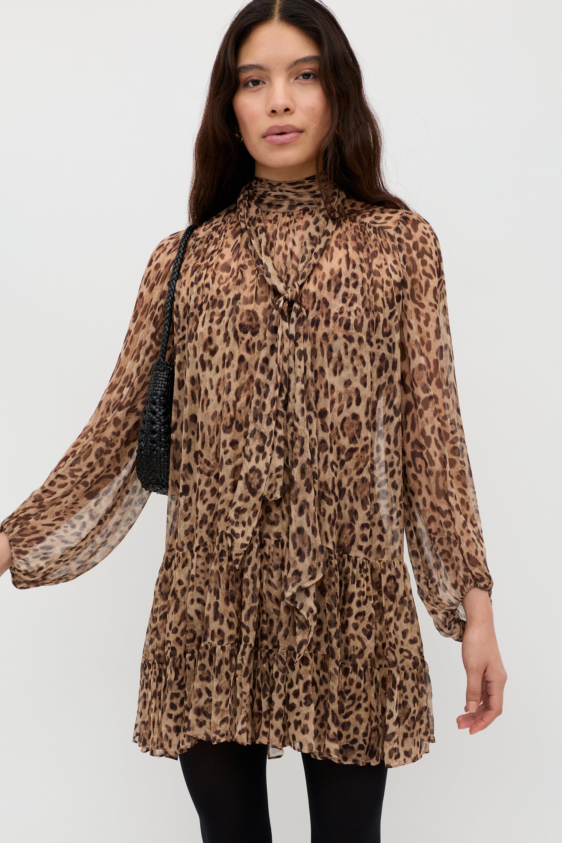 Anaya Mini Dress in Mila Leopard Brown | RIXO USA Anaya Mini Dress in Mila Leopard Brown | RIXO USA