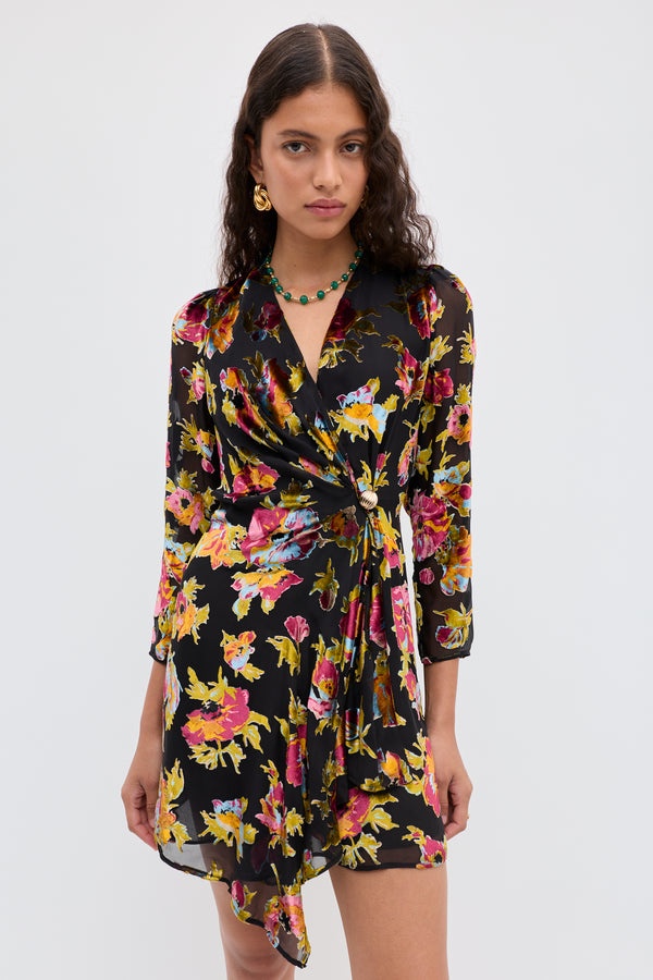 red yellow green black dress Brenie Ankara Mini Dress