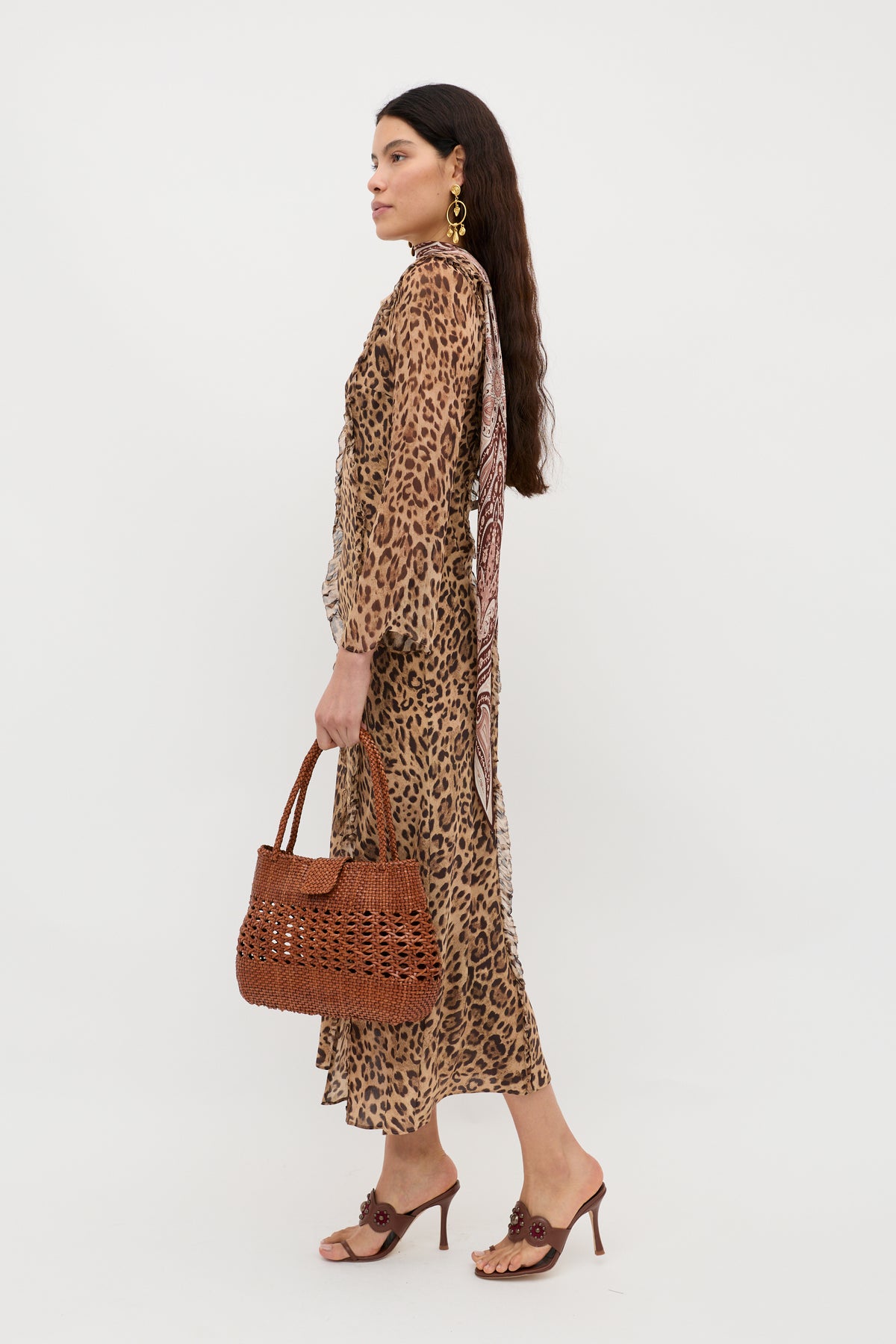 Coralyn Silk Dress in Mila Leopard Brown | RIXO USA Coralyn Silk Dress in Mila Leopard Brown | RIXO USA