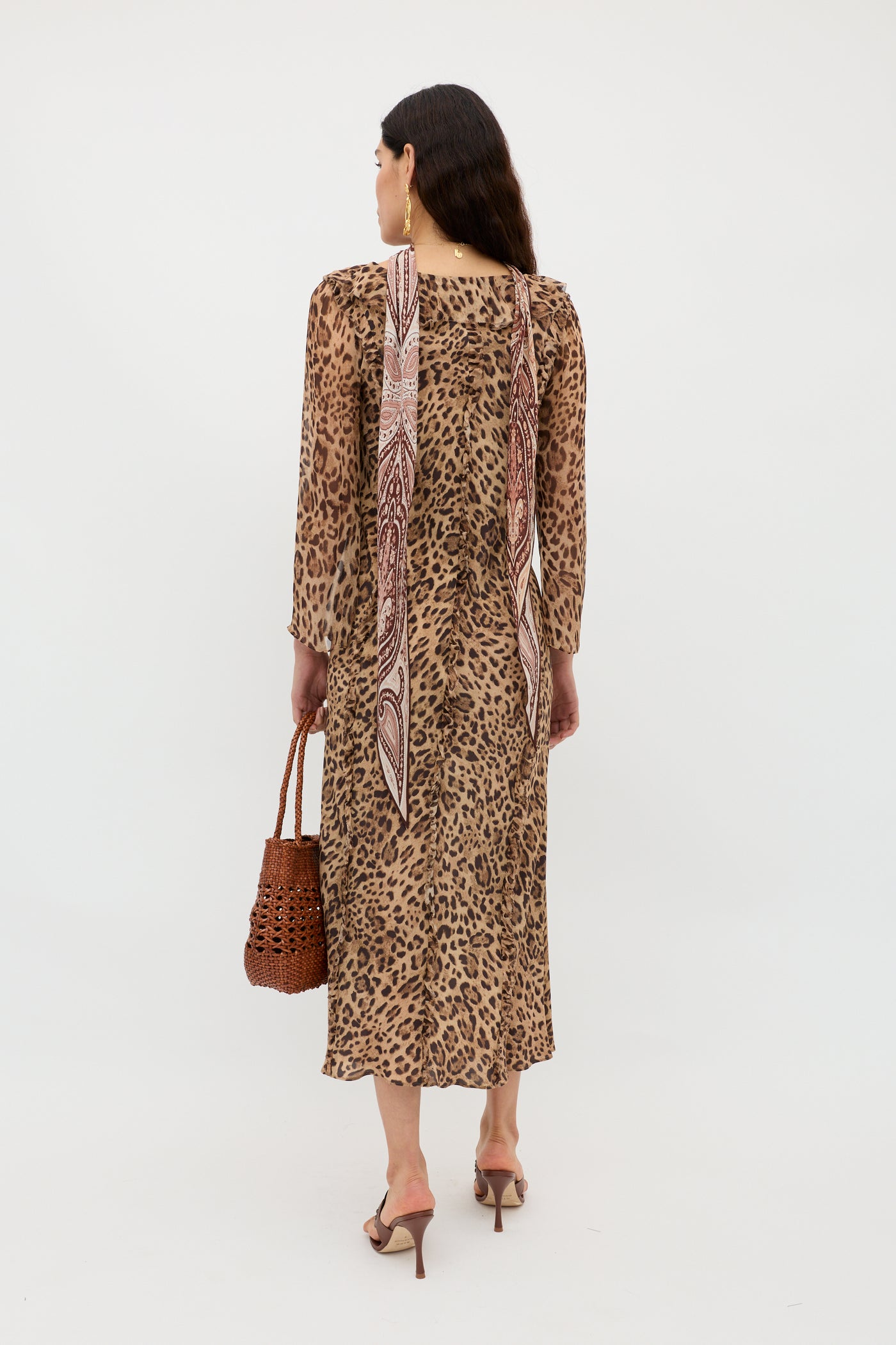 Coralyn Silk Dress in Mila Leopard Brown | RIXO USA Coralyn Silk Dress in Mila Leopard Brown | RIXO USA