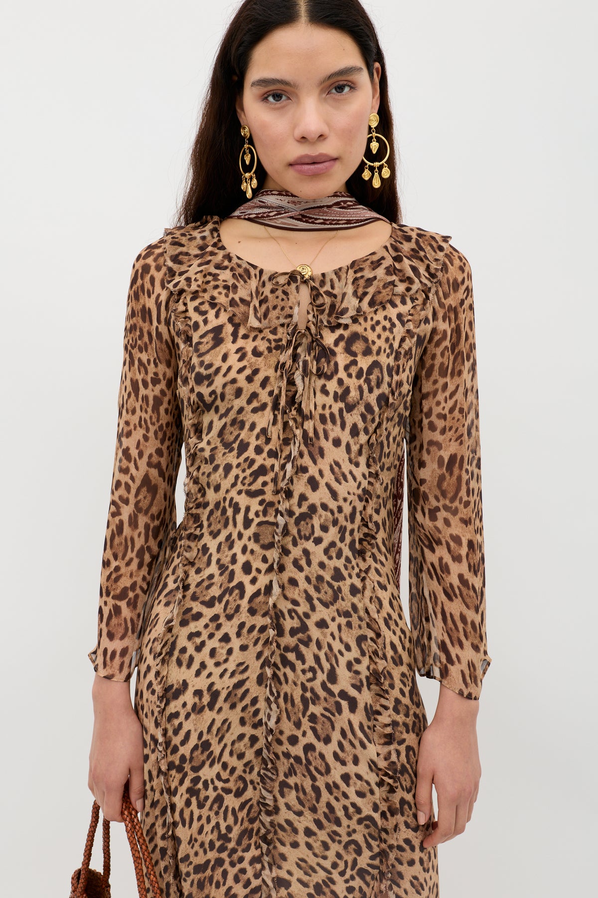 Coralyn Silk Dress in Mila Leopard Brown | RIXO USA Coralyn Silk Dress in Mila Leopard Brown | RIXO USA
