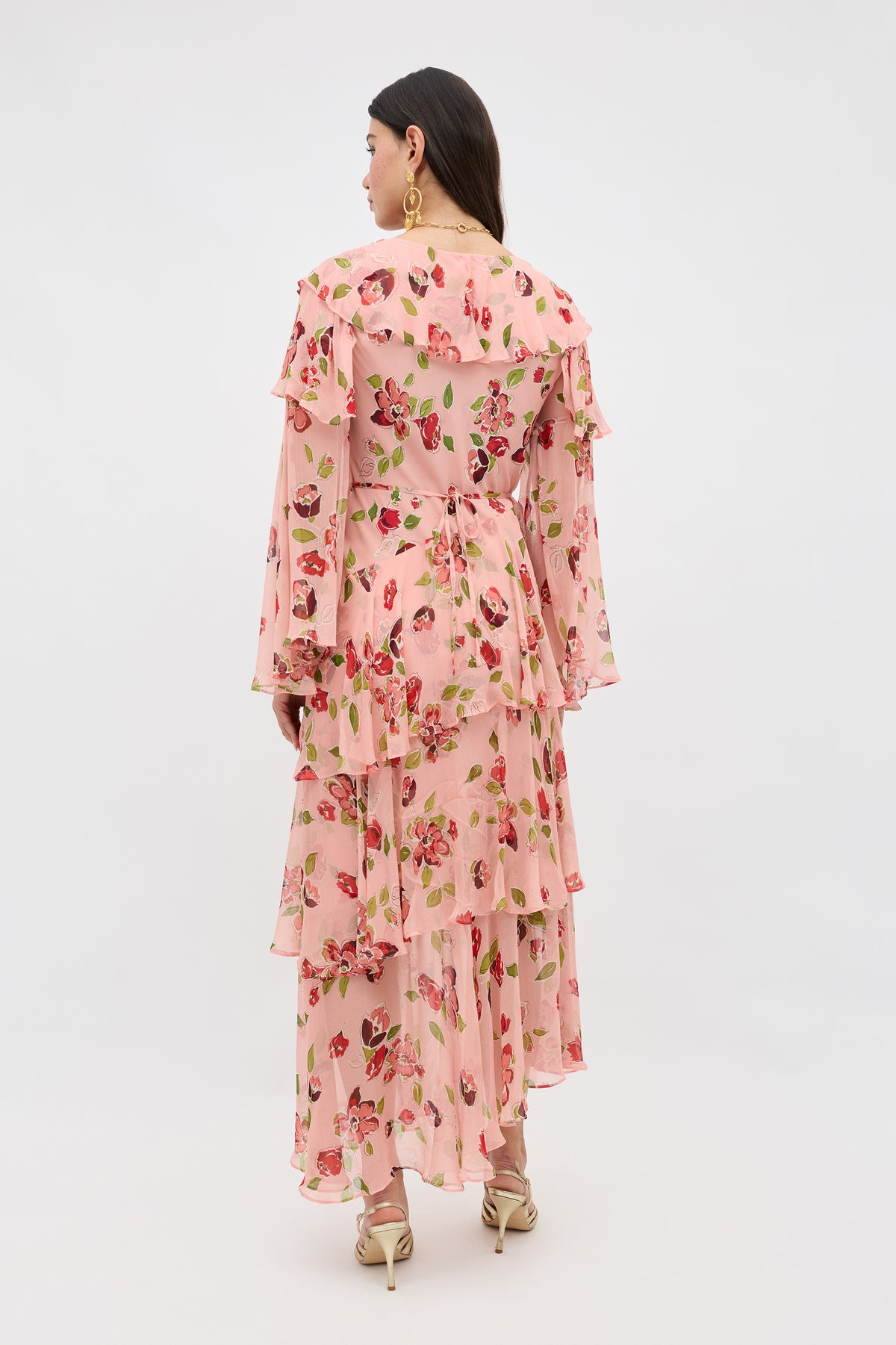 Loralyn Silk Midi Dress in Kimmie Floral Pink | RIXO USA Loralyn Silk Midi Dress in Kimmie Floral Pink | RIXO USA