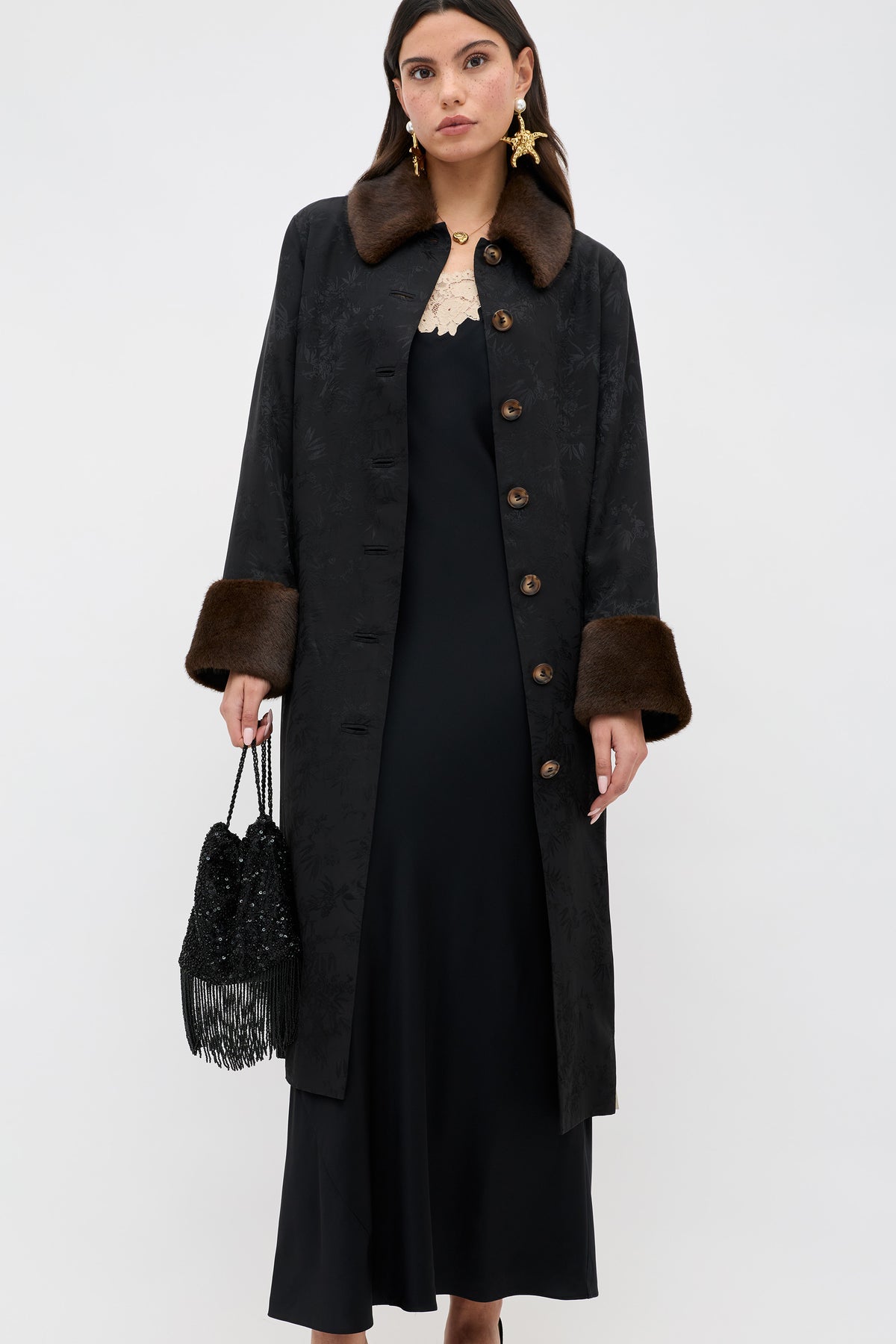 Rosamarie Satin Dress in Black