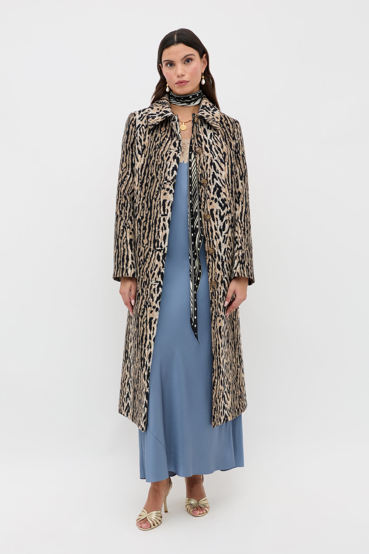 Rosamarie Satin Dress in Stone Blue | RIXO USA Rosamarie Satin Dress in Stone Blue | RIXO USA