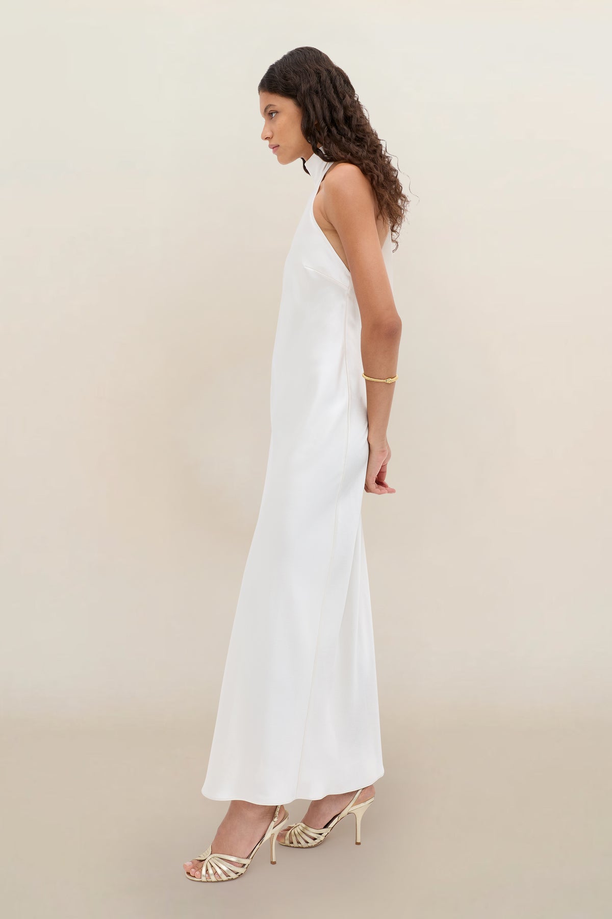 gold heels white dress lovinglifeinstyle on LTK