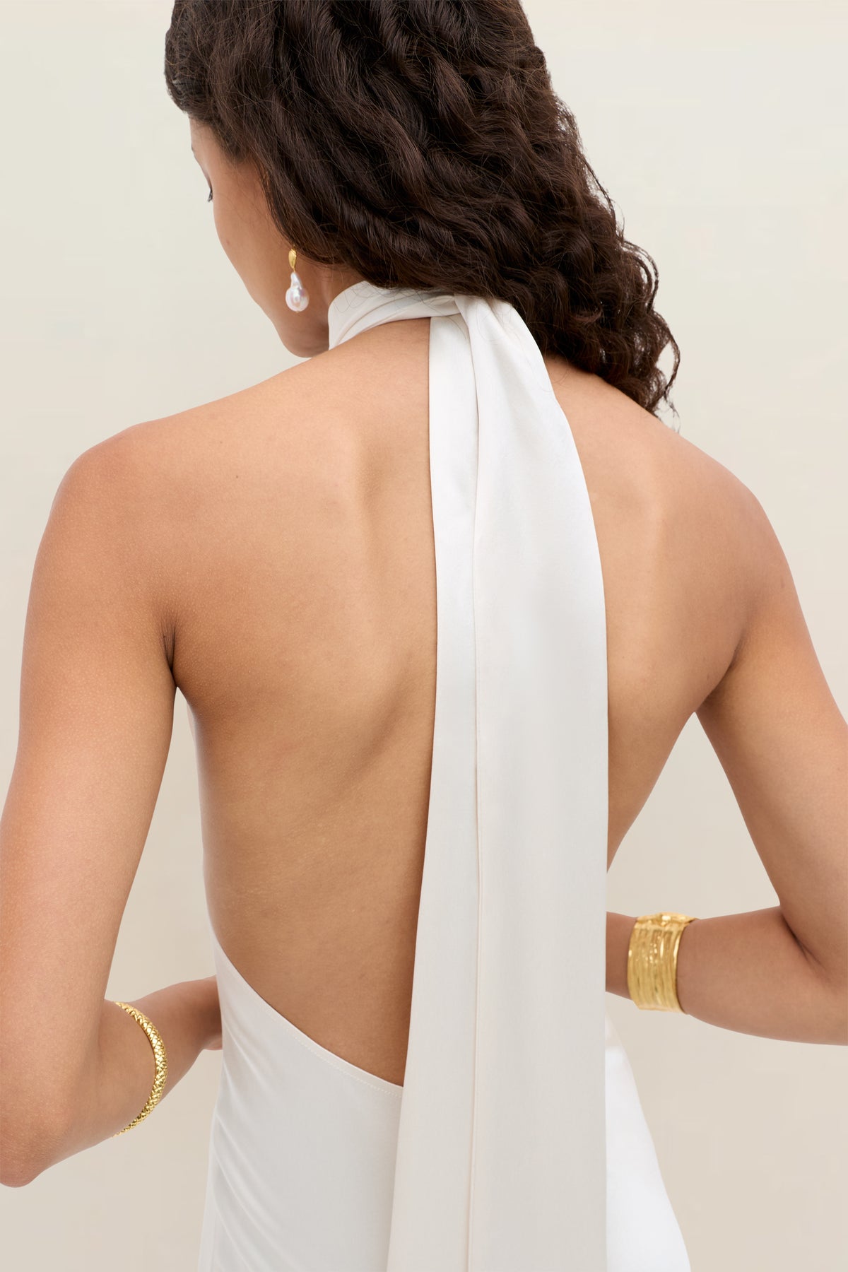 grecian halter wedding dress Emerson Gown | Vintage Halterneck Satin Wedding Dress