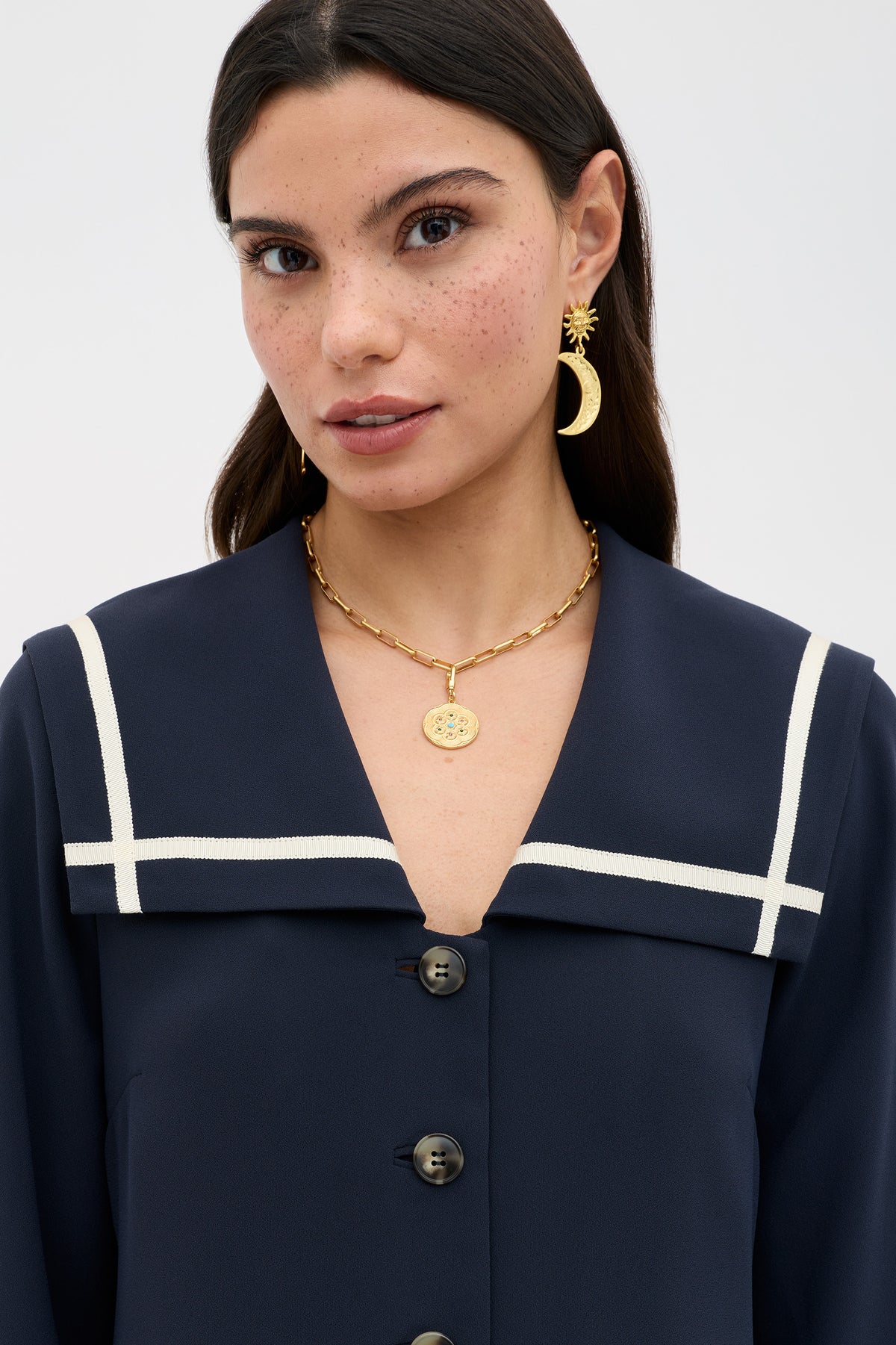 Karina Crepe Mini Dress in Navy | RIXO Karina Crepe Mini Dress in Navy | RIXO