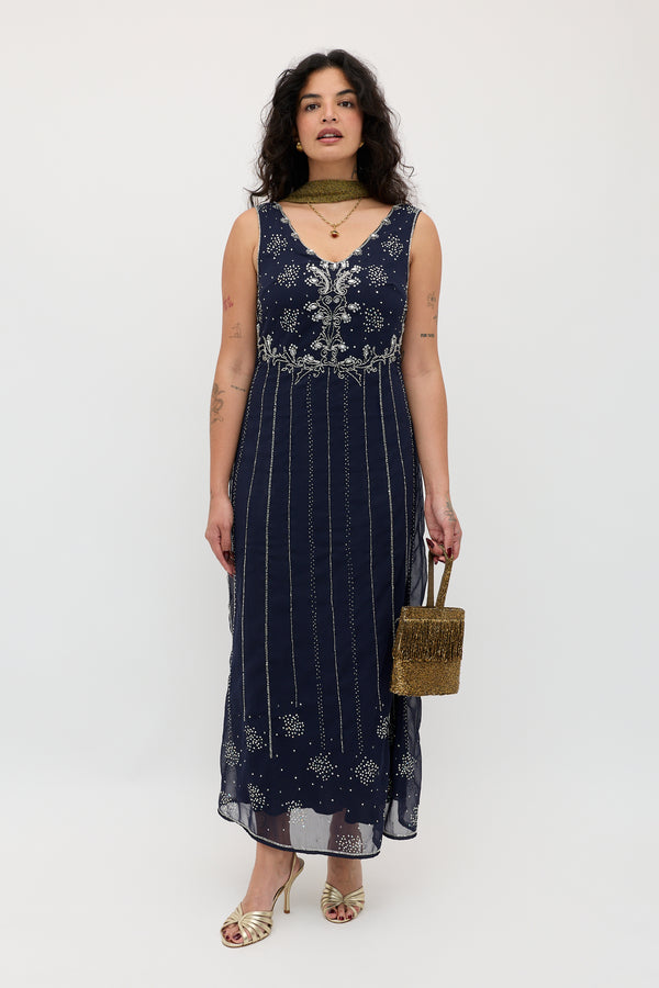 Silvanna Embellished Dress in Tilda Embellishment Navy
