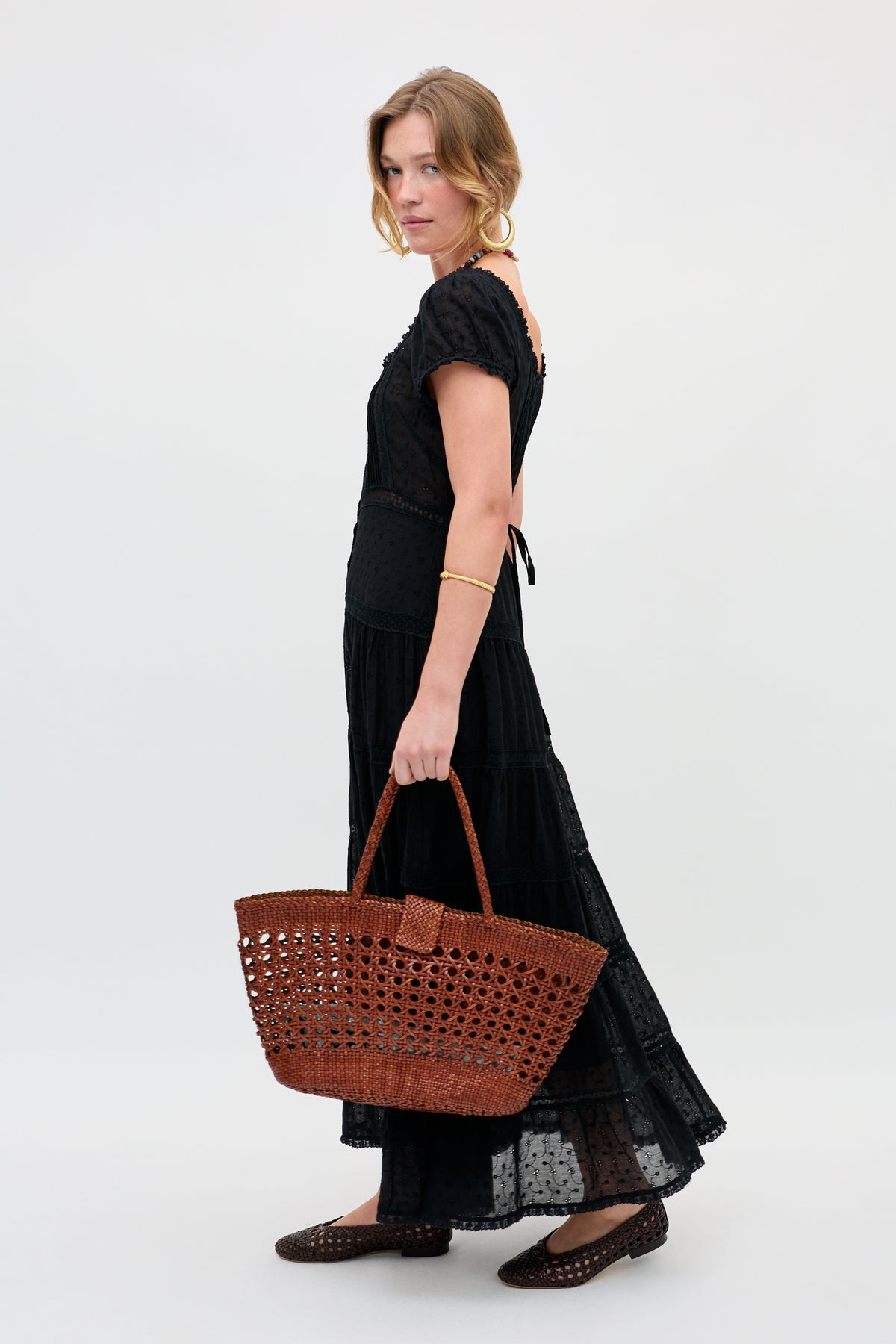 cotton on black midi dress COS Women's Waisted Midi Dress in Black | Cotton