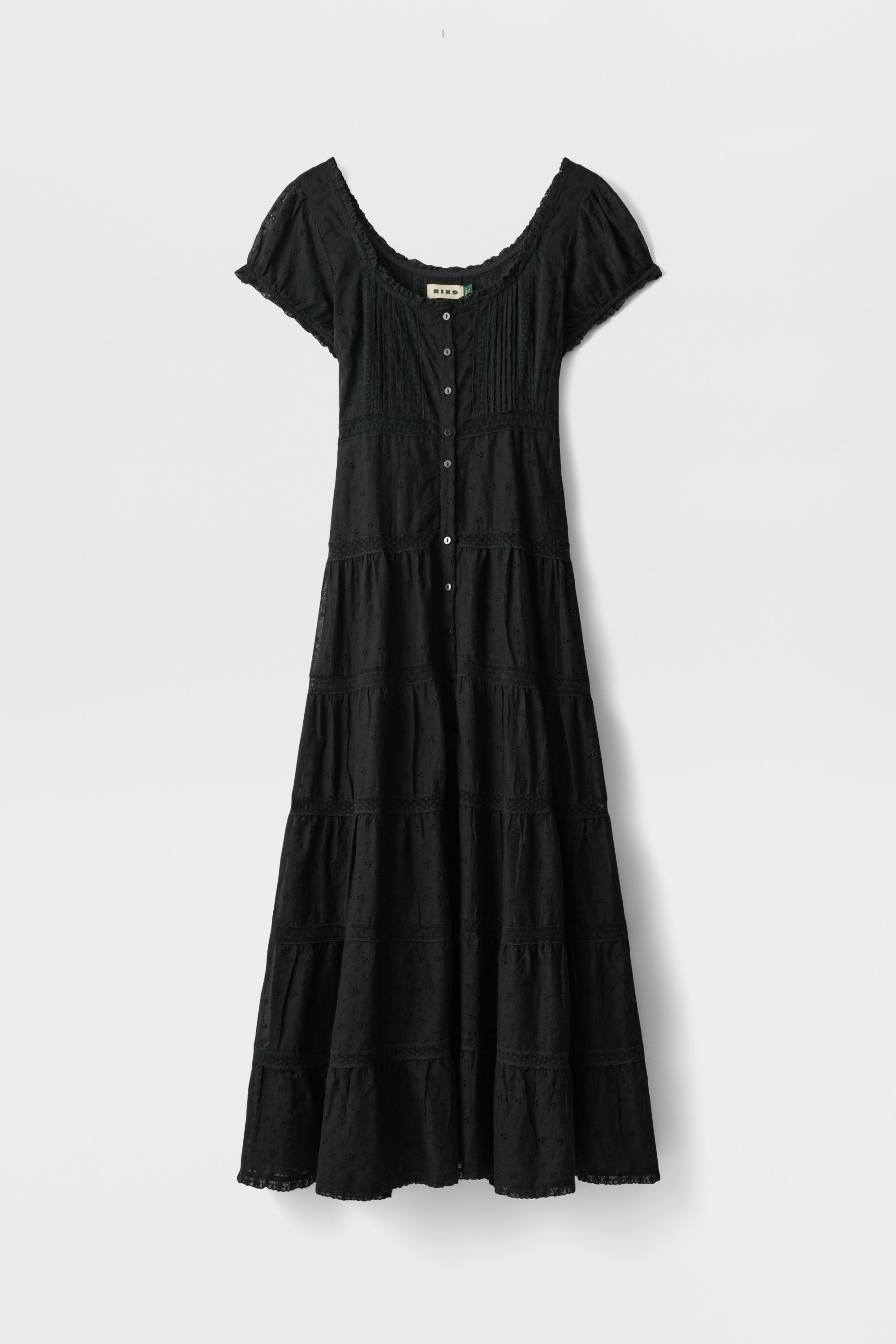 Jaclyn Cotton Midi Dress in Black | RIXO USA ⋆