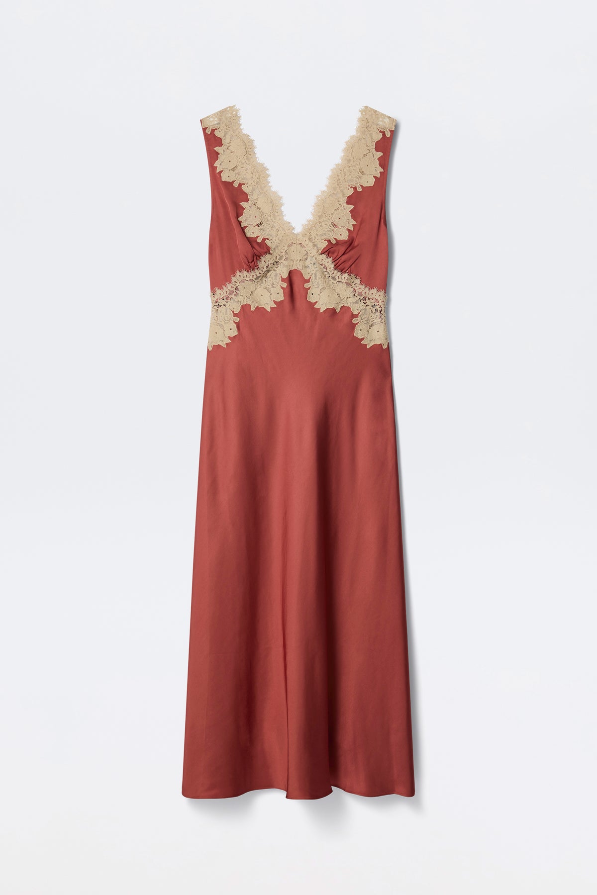 rixo satin dress Lysandra lace-trimmed satin midi dress - pink