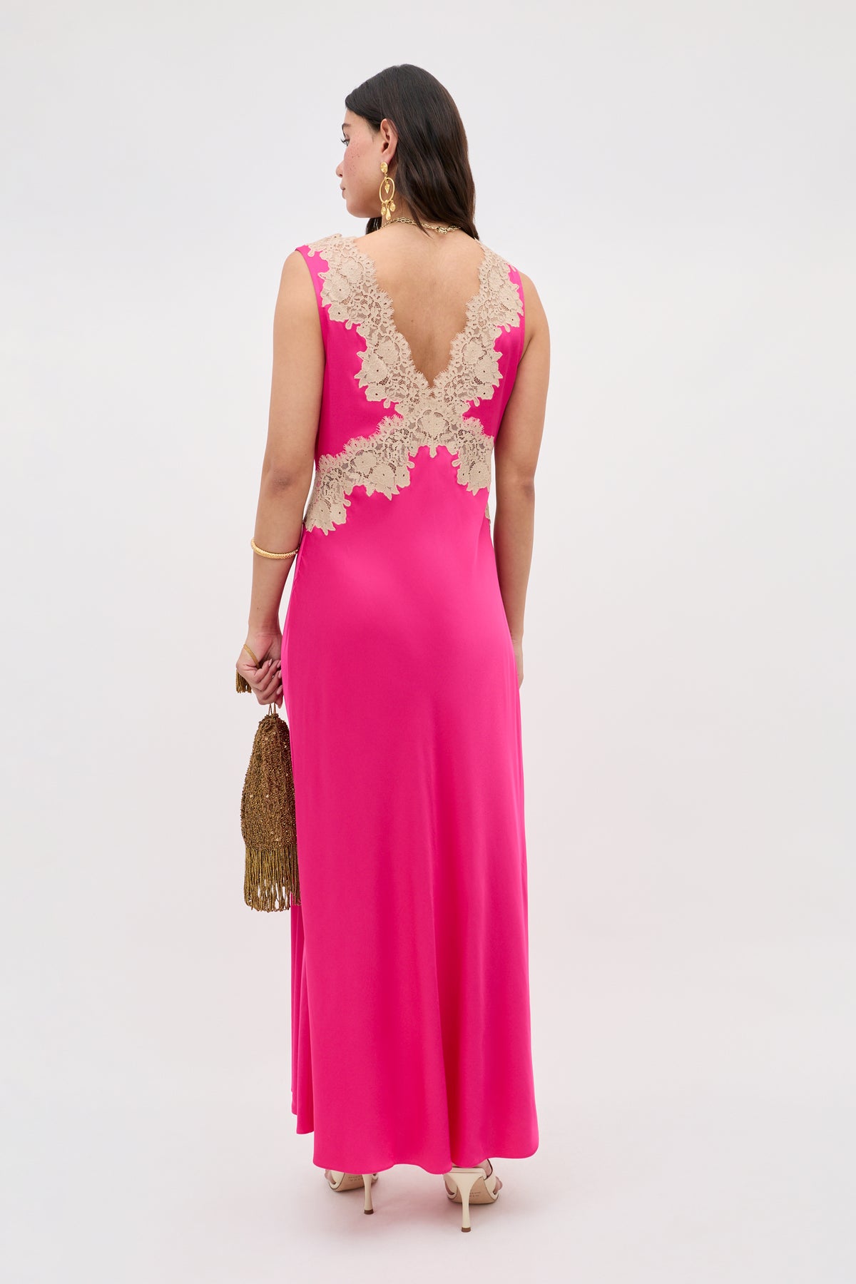 Lysandra Satin Maxi Dress in Pink Cerise | RIXO USA Lysandra Satin Maxi Dress in Pink Cerise | RIXO USA