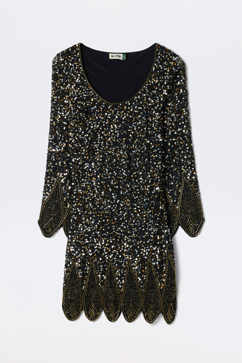 Dulce Embellished Mini Dress in Florence Embellishment Gold | RIXO Dulce Embellished Mini Dress in Florence Embellishment Gold | RIXO