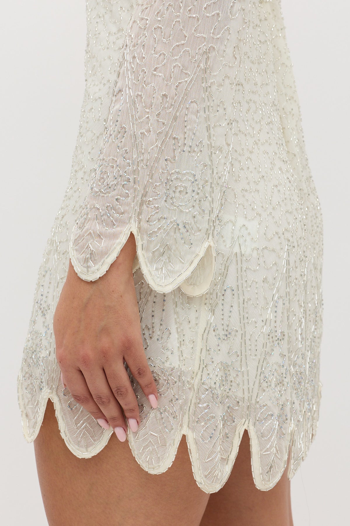 Dulce Embellished Mini Dress in Pink Florence Embellishment Pearl | RIXO USA Dulce Embellished Mini Dress in Pink Florence Embellishment Pearl | RIXO USA