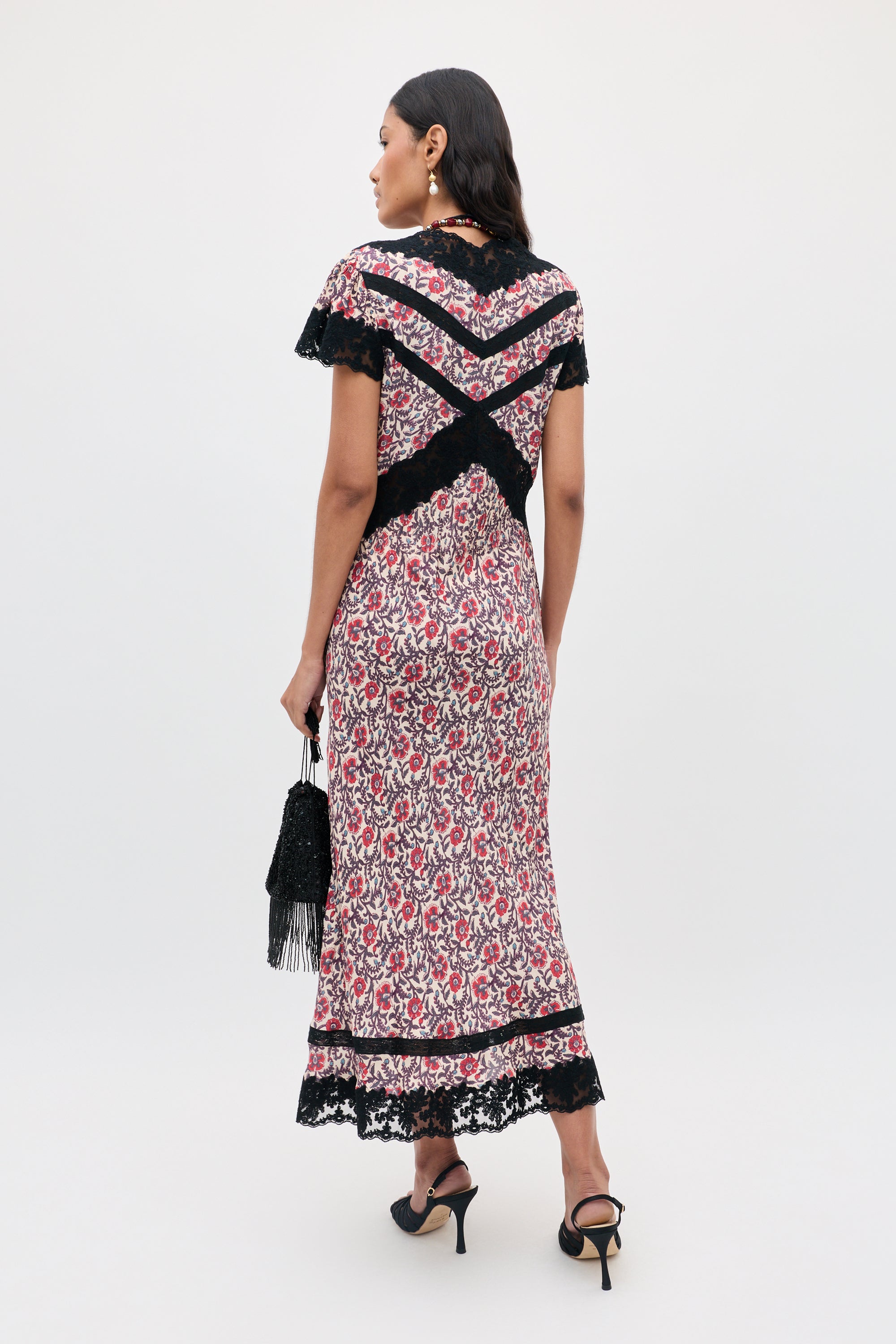 Martina Midi Dress in Pink Sarasa Rose Red | RIXO USA ⋆