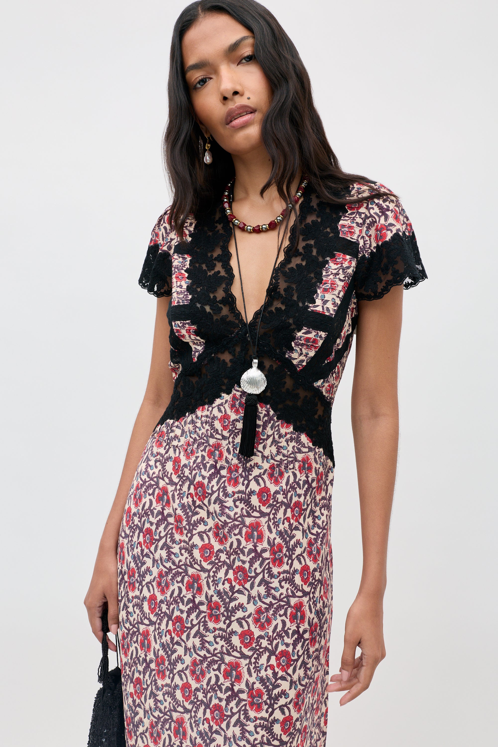 Martina Midi Dress in Pink Sarasa Rose Red | RIXO USA ⋆