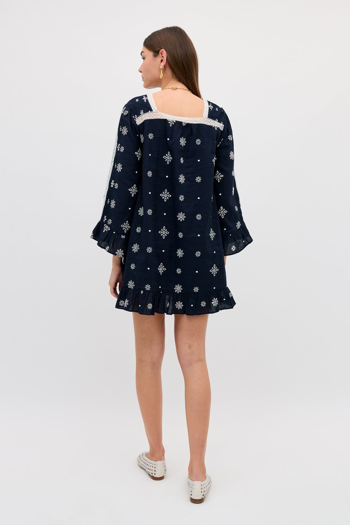 Susana - Blossom Cutwork Embroidery Navy
