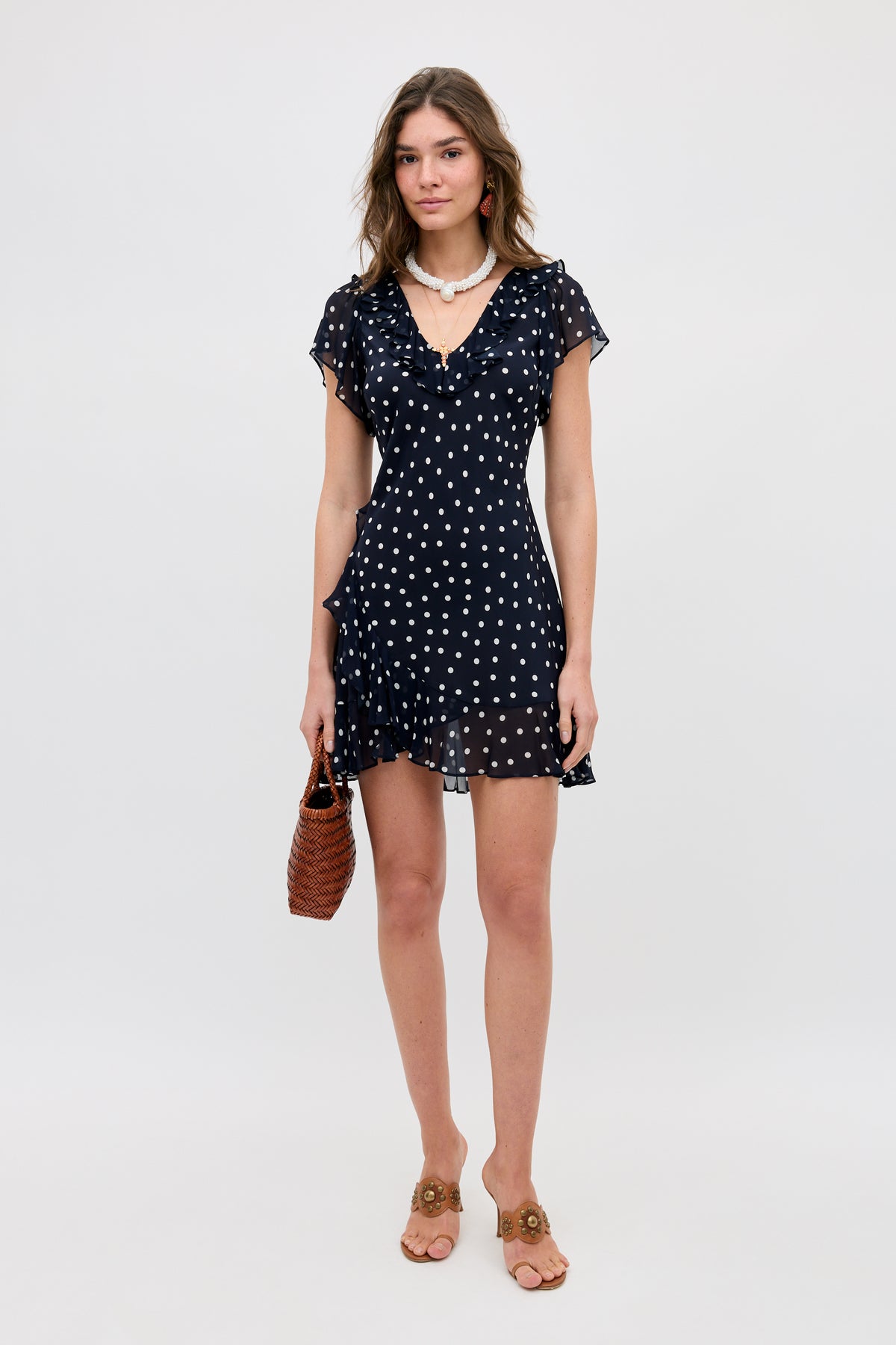 navy silk dress short Trouble Navy Mini Dress - US 8