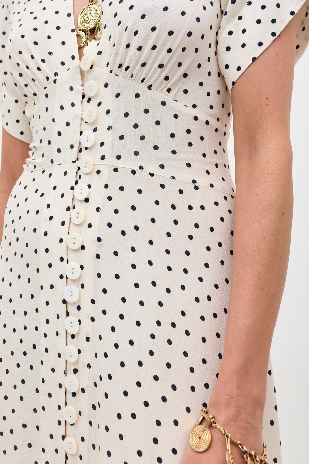 Sakura Mini Dress in White Layla Dot Ivory